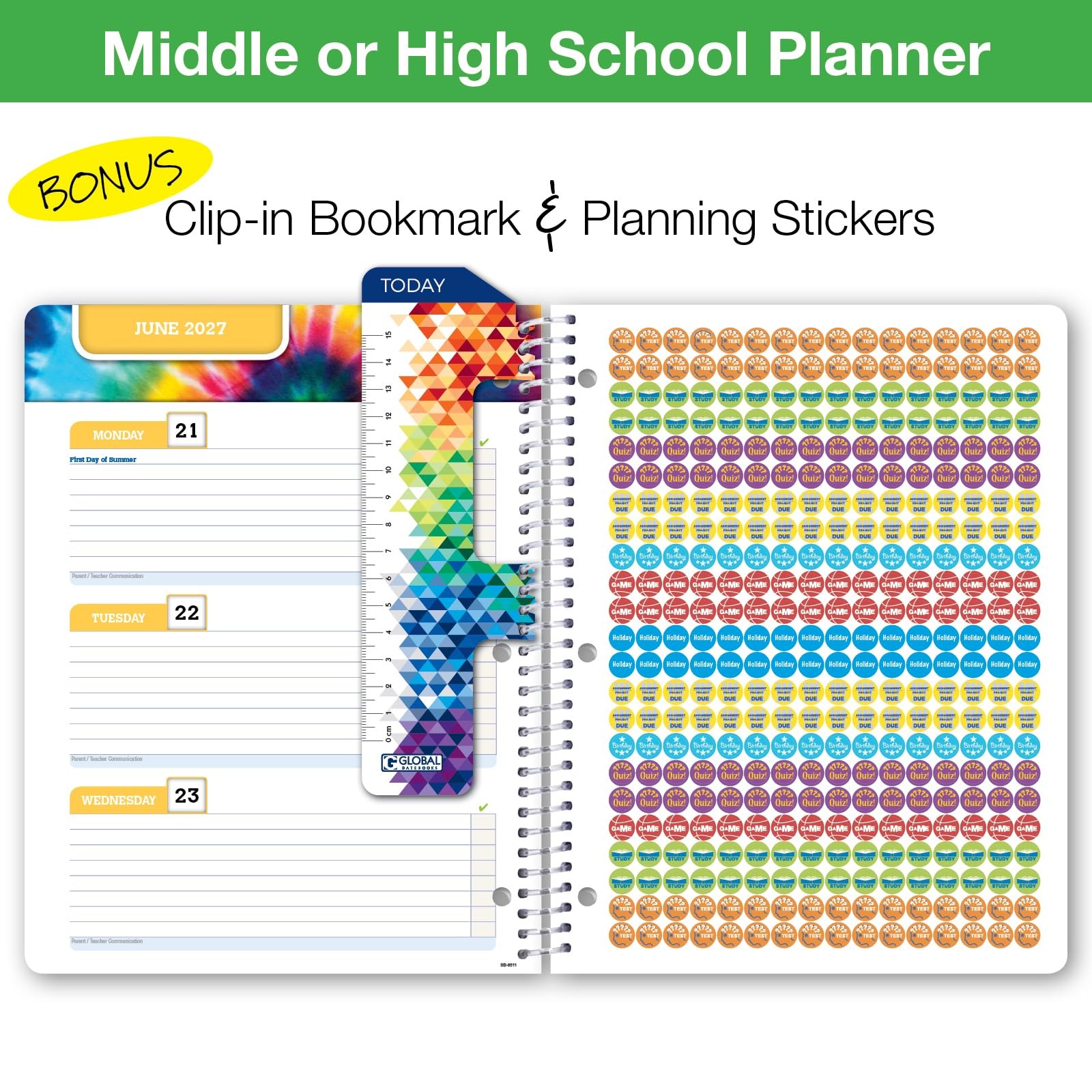 Global Datebooks 2026-2027 Middle & High School Student 8.5″ x 11″, Galaxy