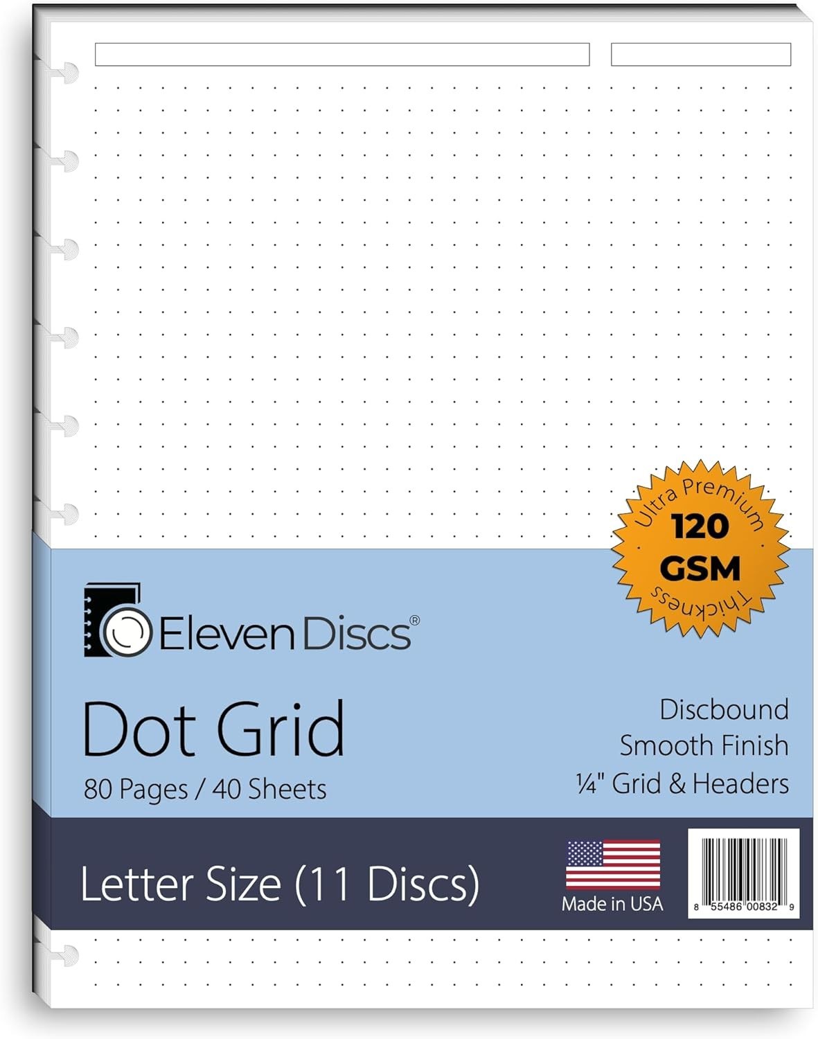 Discbound Paper, Letter Size Dot Grid Sheets – Premium 120gsm Heavyweight Not…