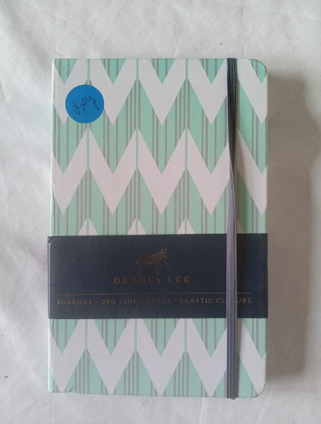 Dabney Lee Journal Green Chevron Print 240 Lined Pages Elastic Closure NEW