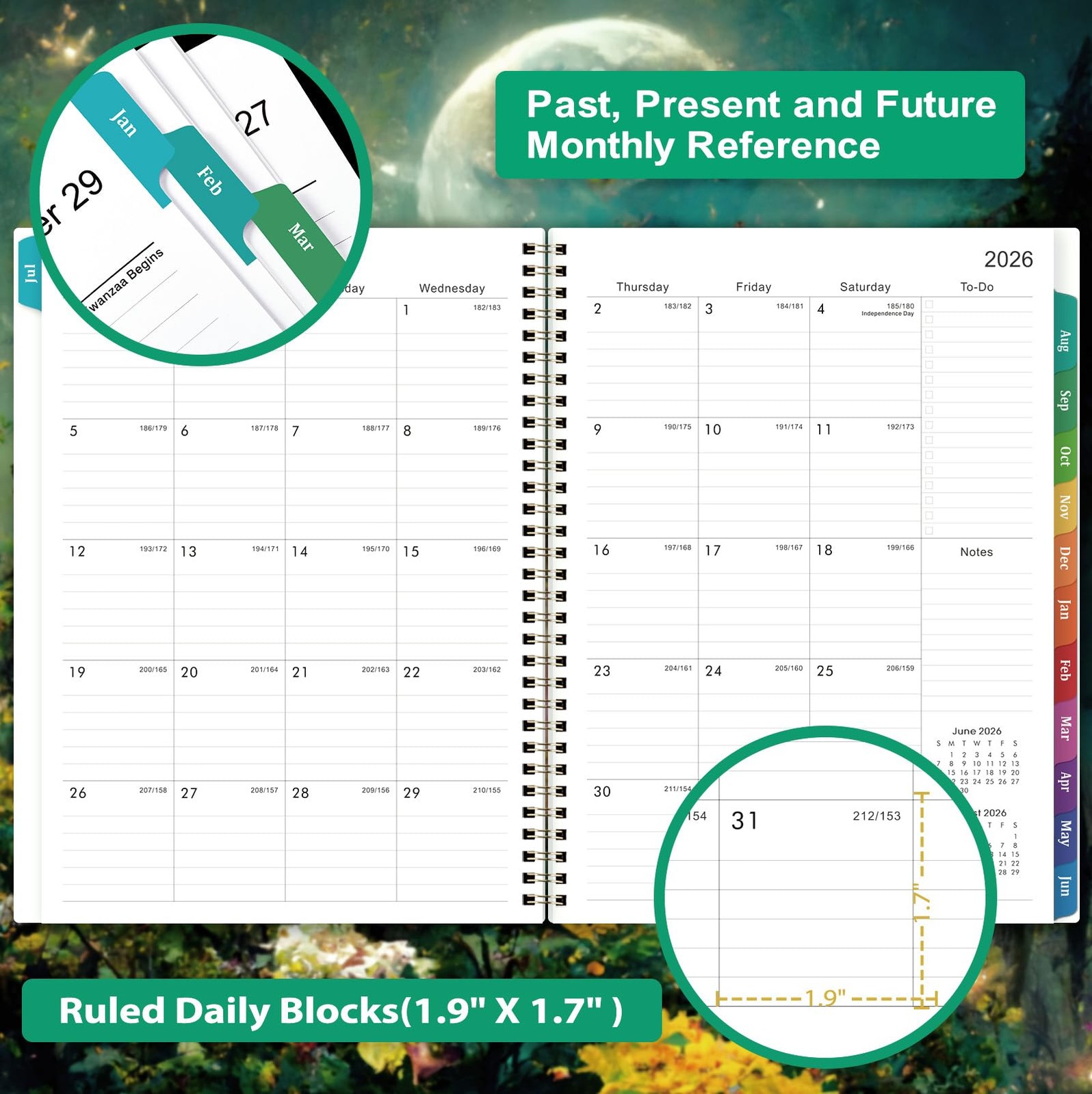 Planner 2026-2027 – Academic 2026-2027, Jul.2026 – Jun.2027, 9″ Green