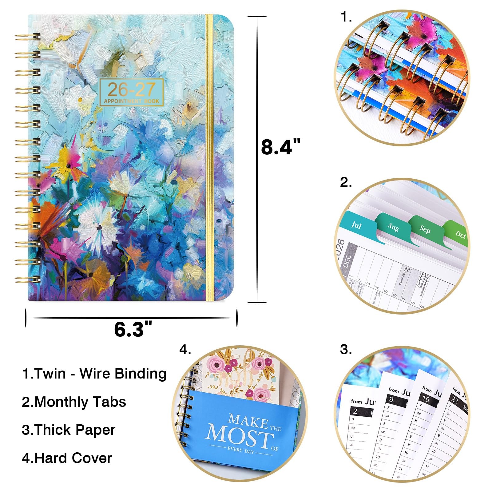 2026-2027 Appointment Book – Weekly & Monthly Planner, 6.3″ x 8.4″, JULY 2026