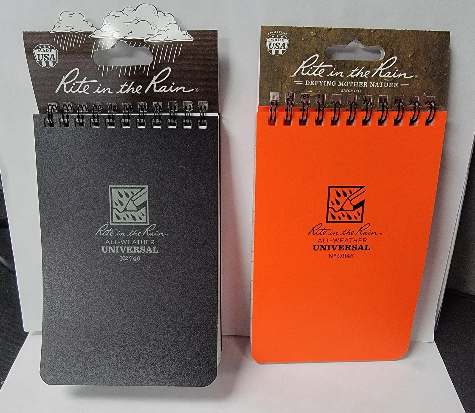 Rite in the Rain Notebook – 4″ x 6″ Top Spiral – Black, Orange