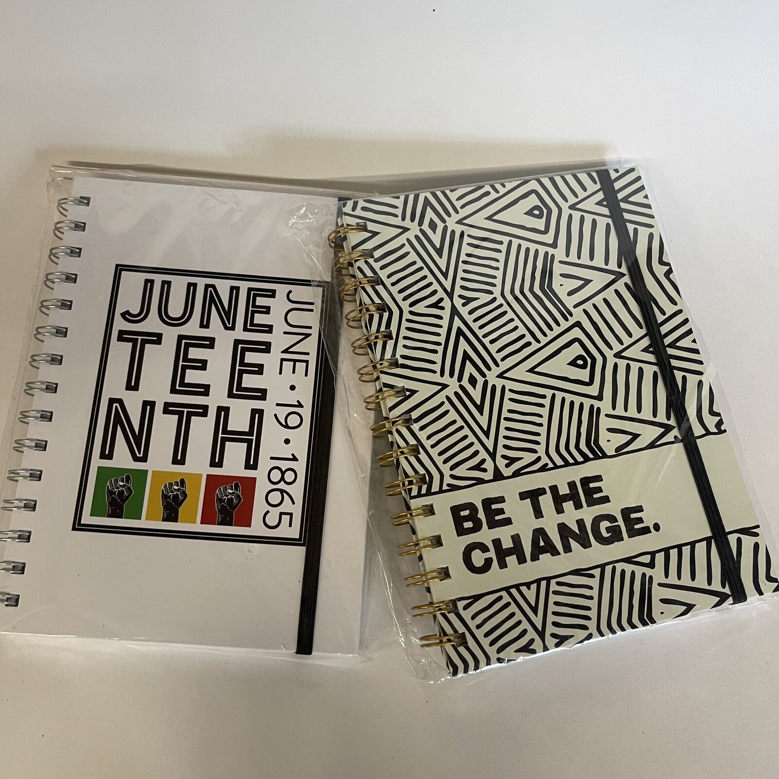 2 Black Lives Matter, 6×8” Notebooks 100 Pages, Abstract patterns White & Black