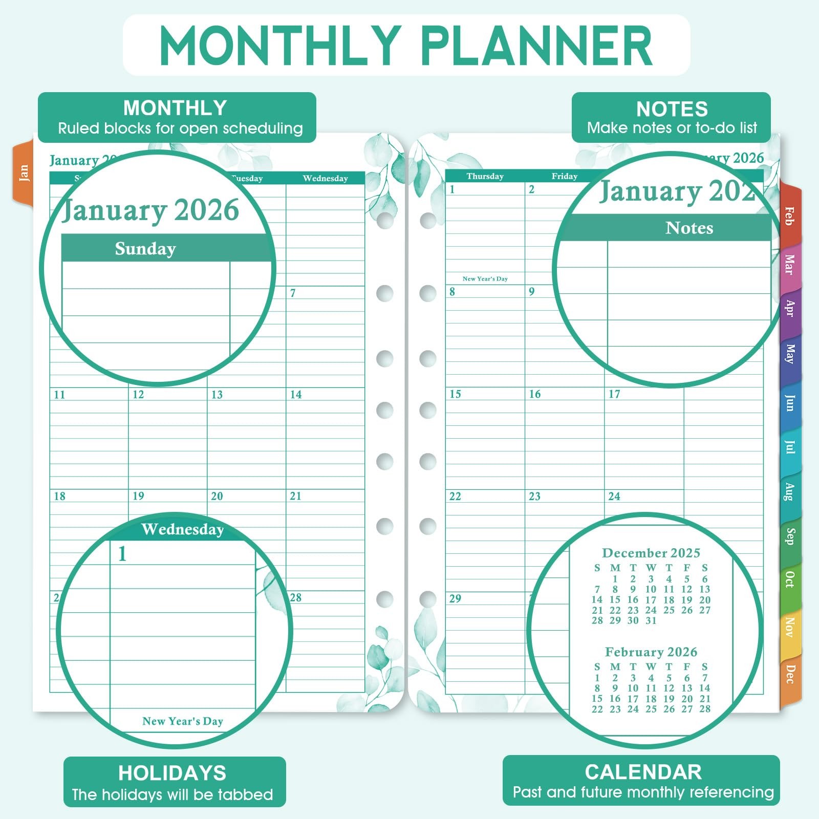 Planner Refills – 2026 Planner Refills, January 2026 – December 2026, 2 Page