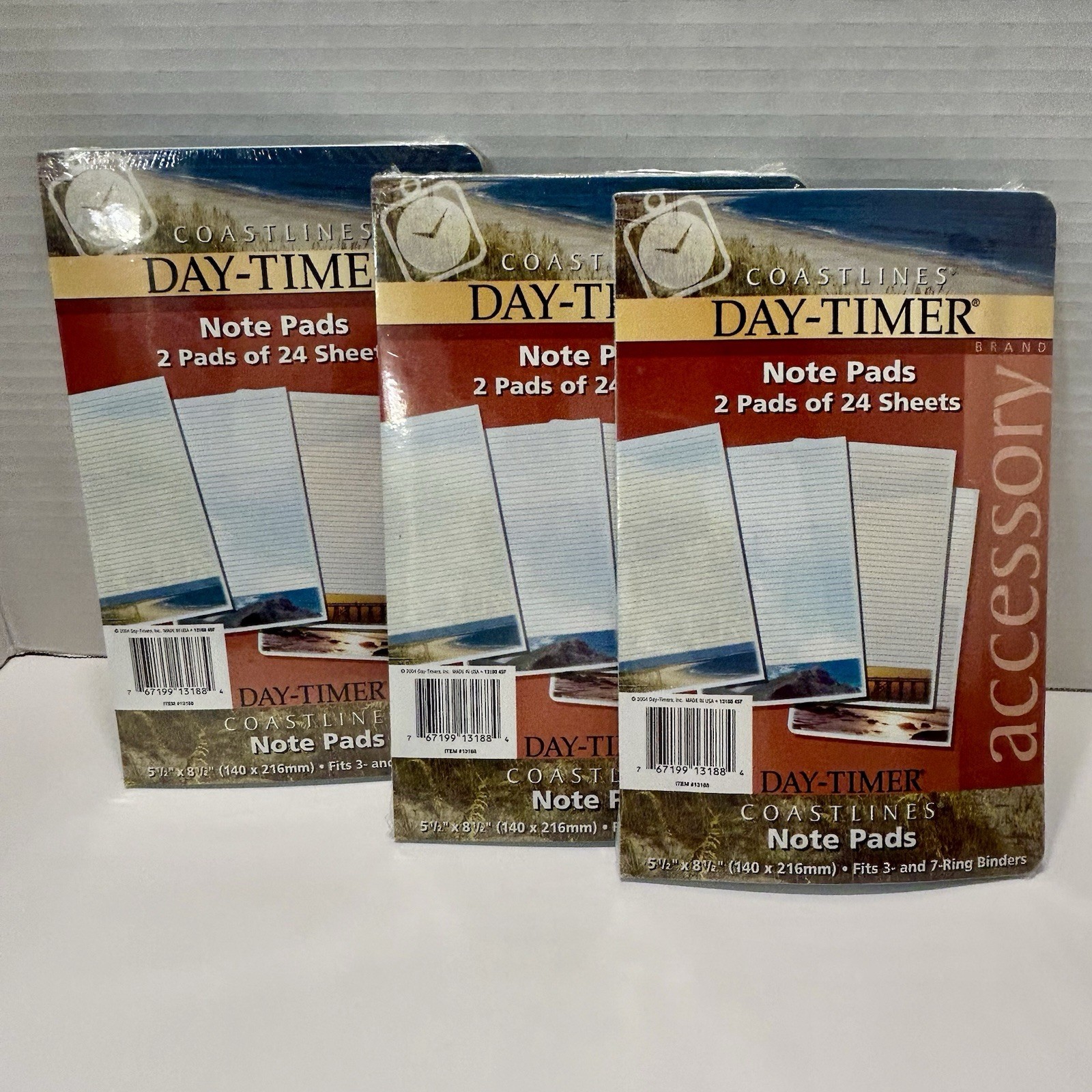 Day-Timer Note Pads COASTLINES 5.5 x 8.5 2 Pads 24 Sheets Vtg 2004 SEALED Lot 3