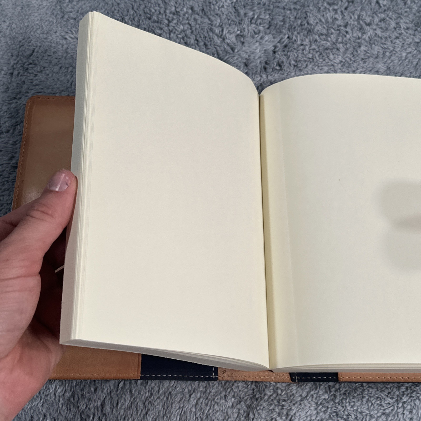 RUDI RABITTI Leather Notebook Padfolio Italy Journal Book W/ Pencil Blue