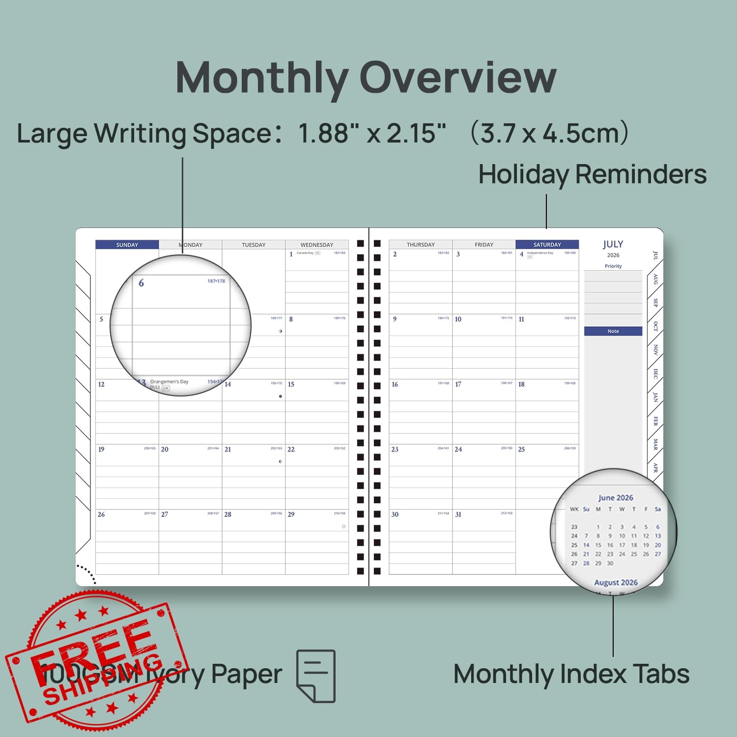 POPRUN Brown Weekly Planner Jul26-Jun27