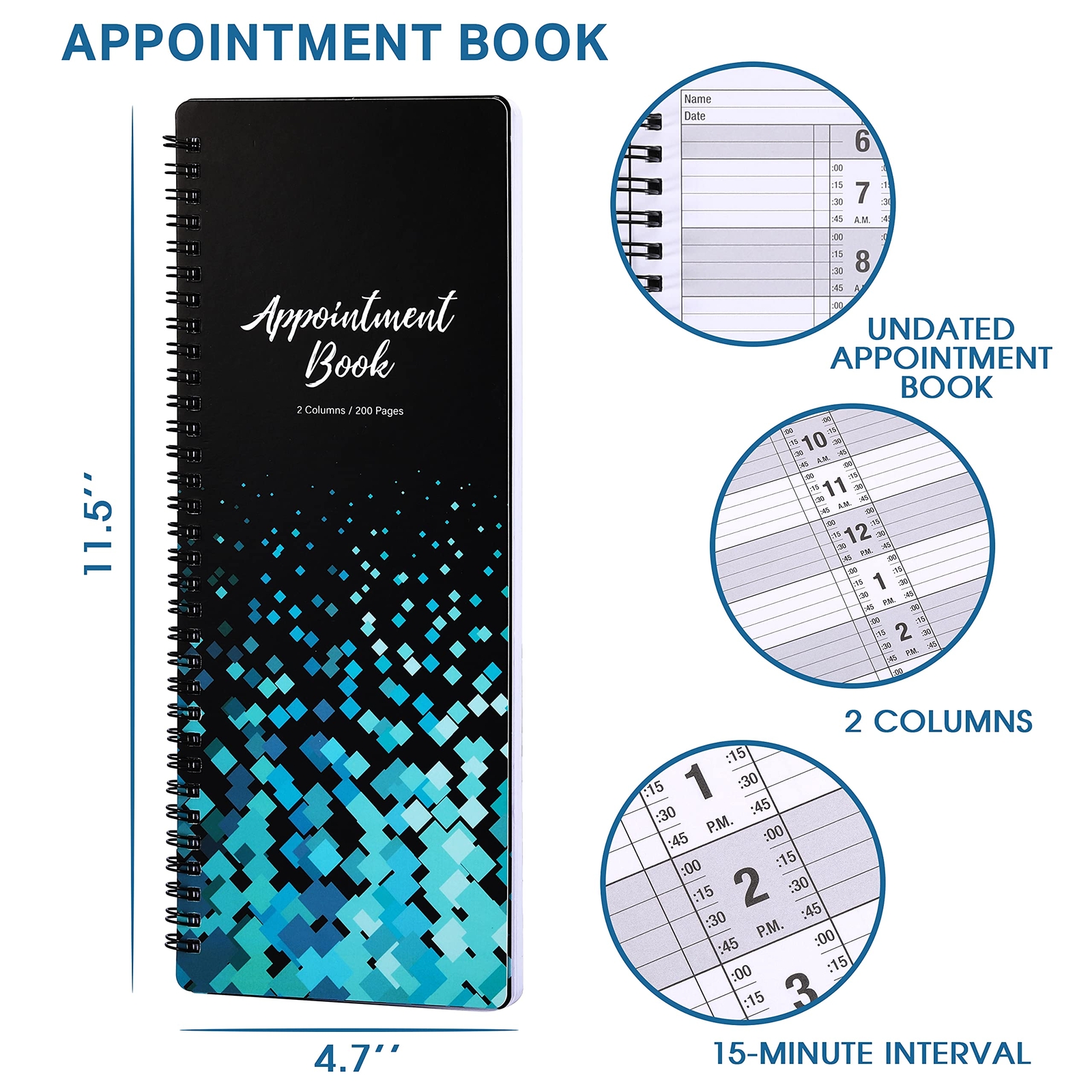 Salon Appointment Book Twin Wire Binding Schedule Book Planner for Hair Stylist
