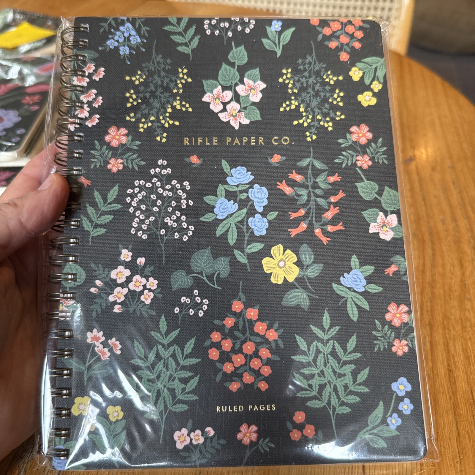 Rifle Paper Co Spir Notebook 150 Ruled Pages, Inner Storage Pockets, 8.25×6.25 I