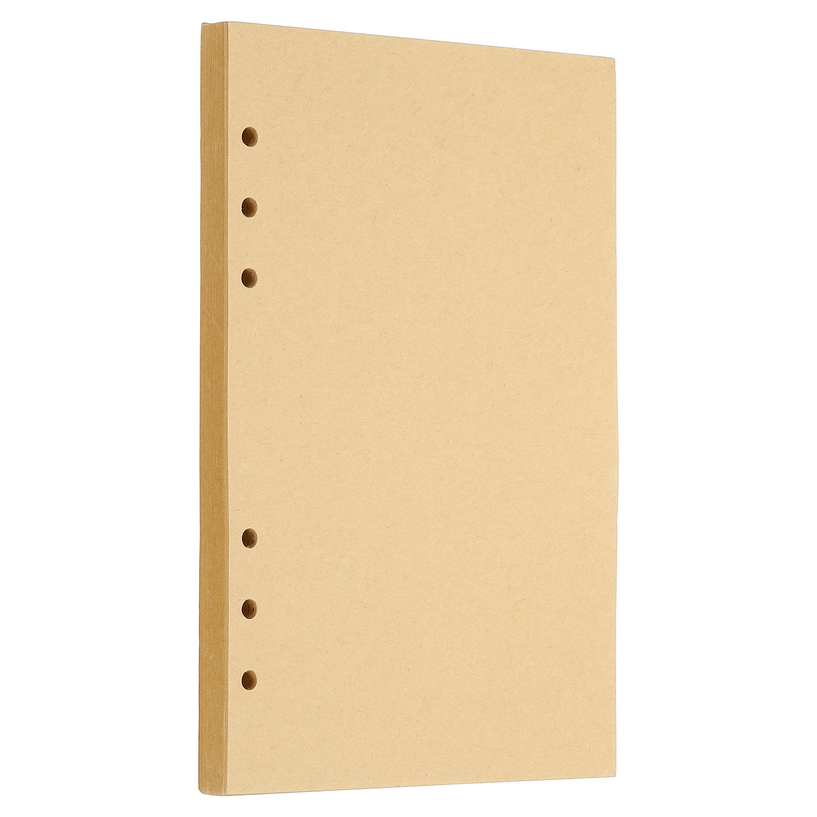 A5 Refill Paper Blank Kraft Paper 6 Rings Binder 80 Sheets/160 Pages Beige