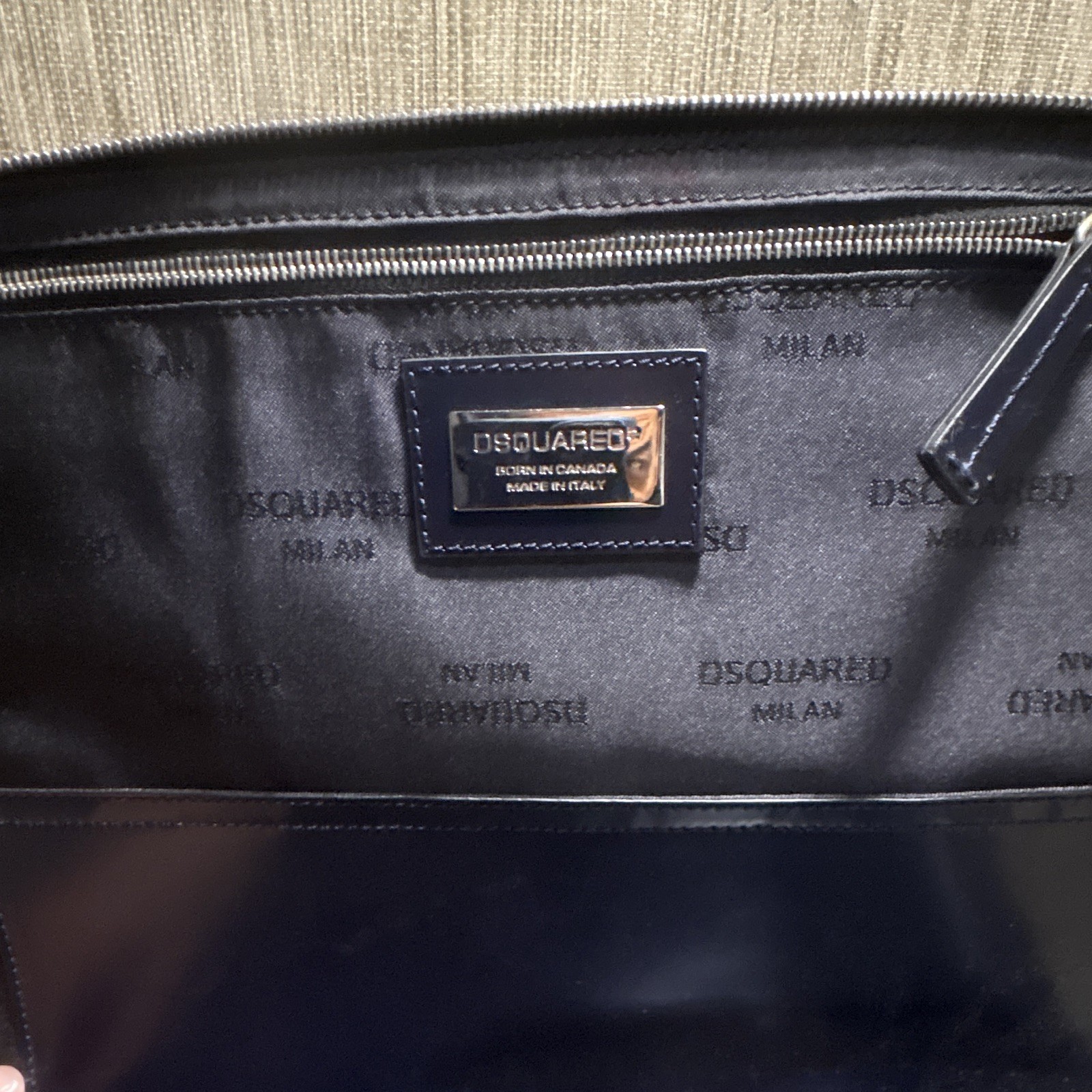 DSQUARED2 Black Zip-Around Portfolio Organizer Case with Document Pockets