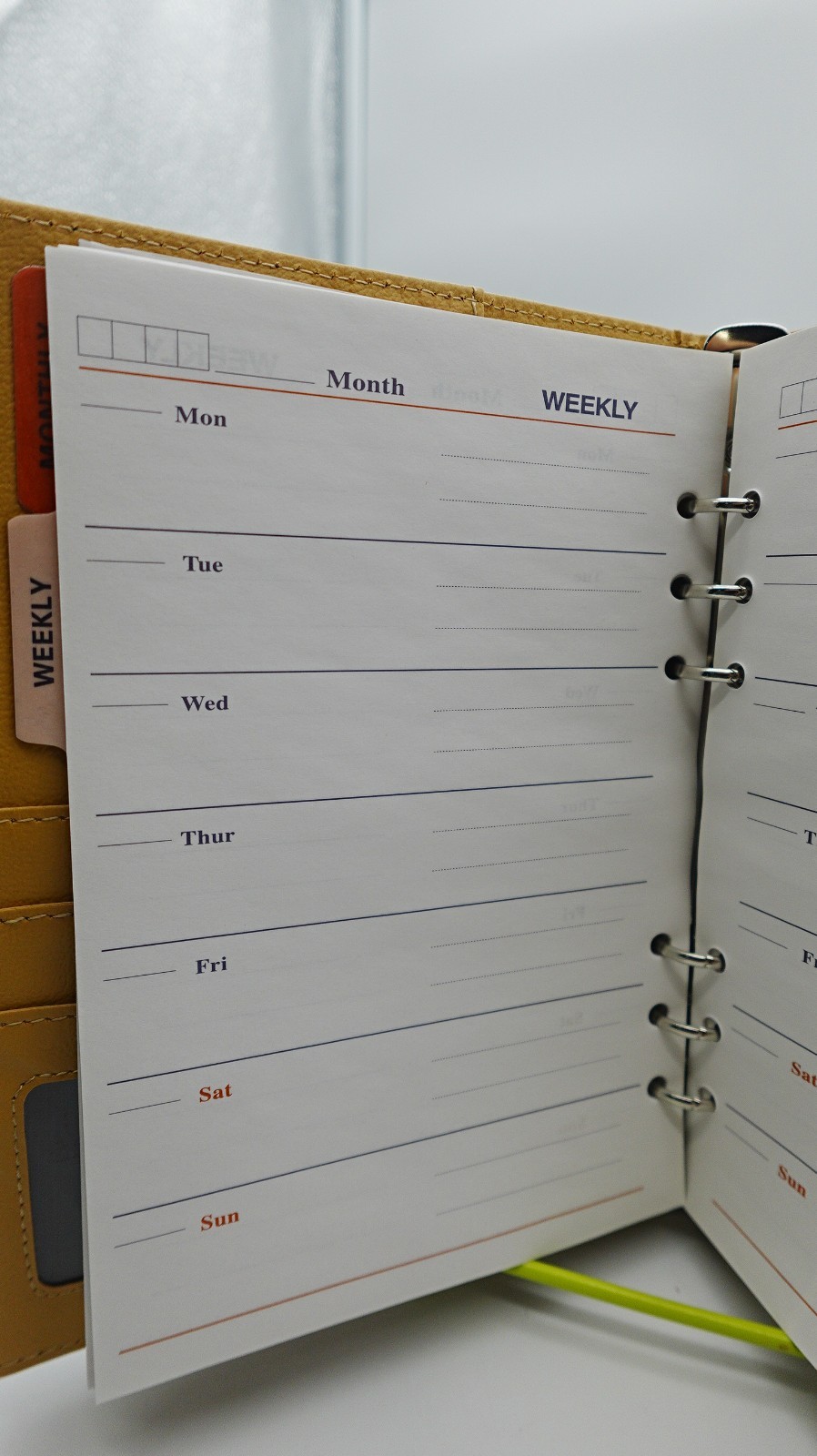Black Refillable Leather Weekly Planner Organizer Notebook Planner Address Book