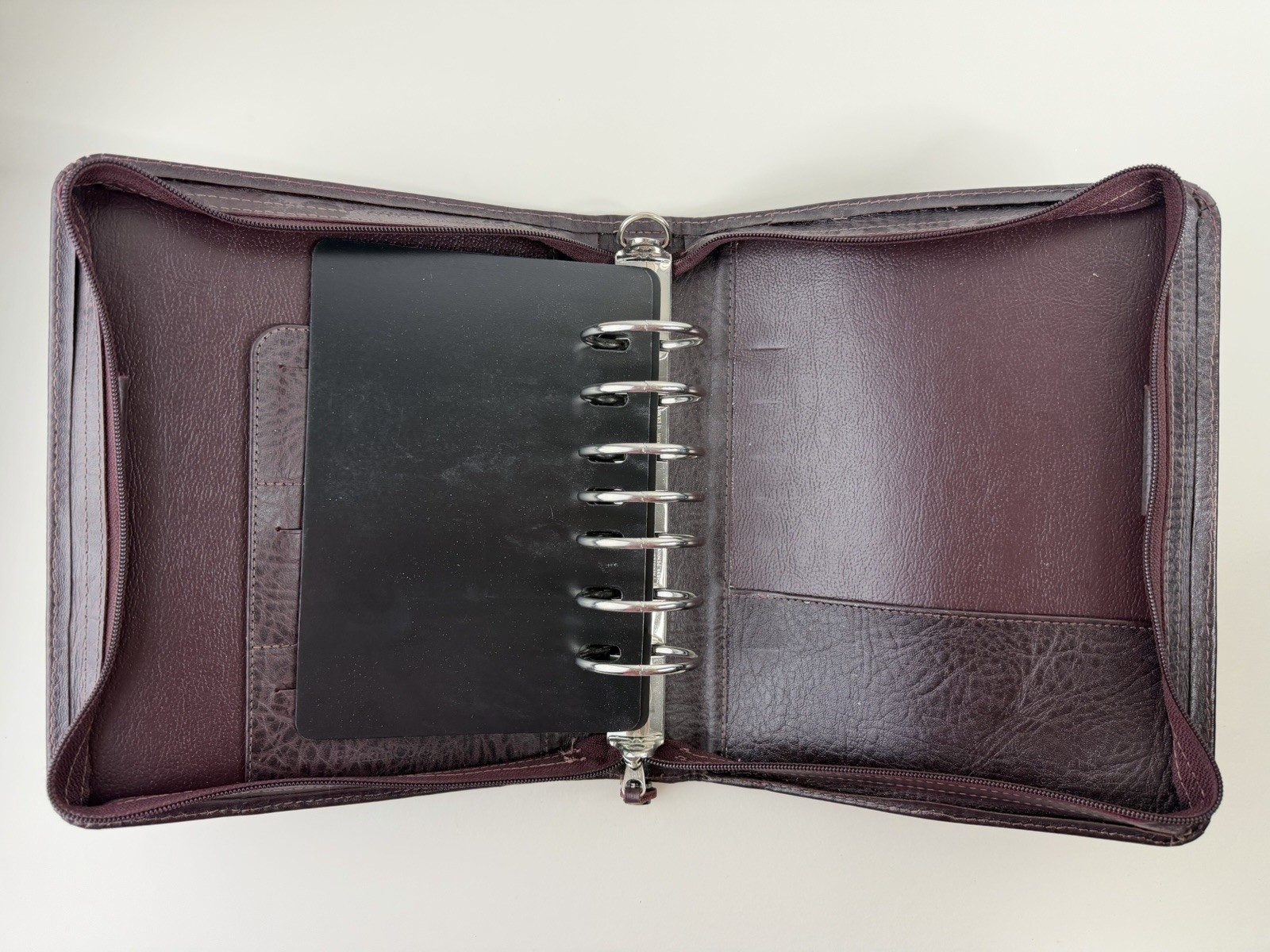 Franklin Covey Planner Top Grain Genuine Cowhide Leather 7-Ring Binder Organizer