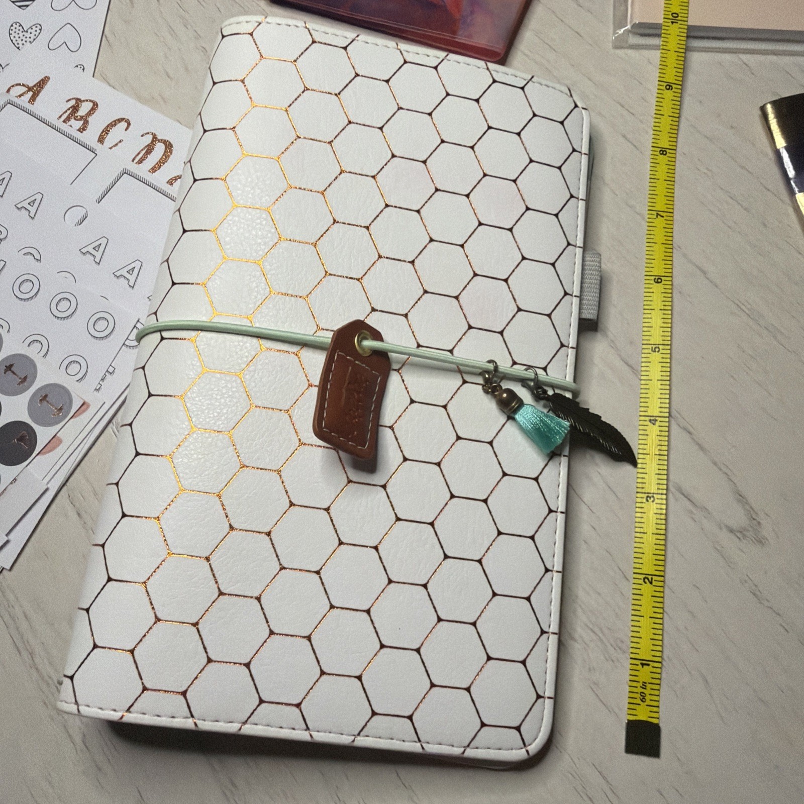 Webster Pages White Copper Hexagon Tn Inserts Stickers + Mystery Gifts Traveler