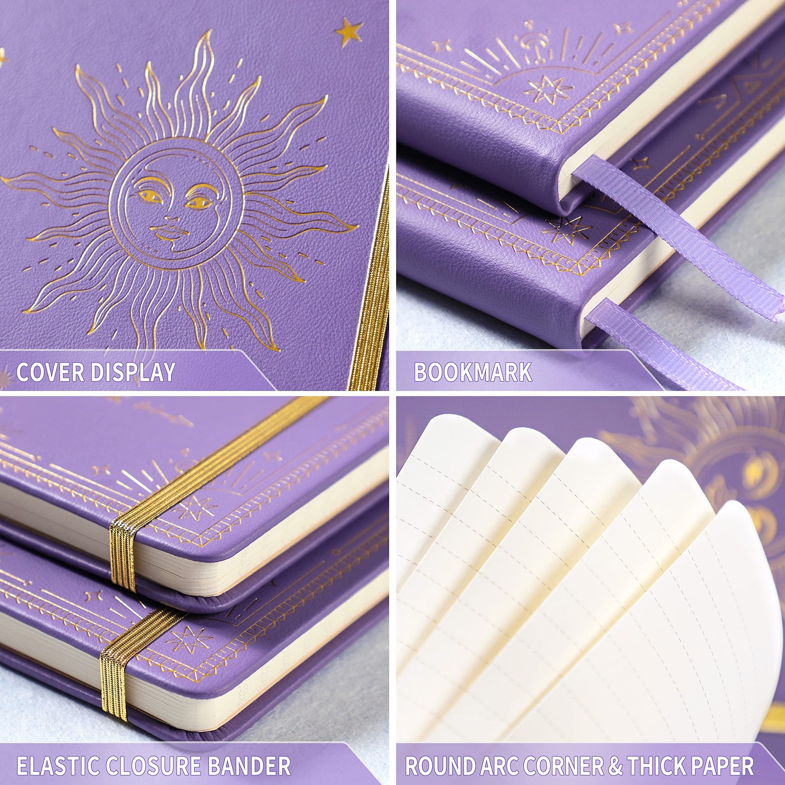 Artfan Ruled Notebook/Journal – Premium Thick Paper Faux Leather Purple1