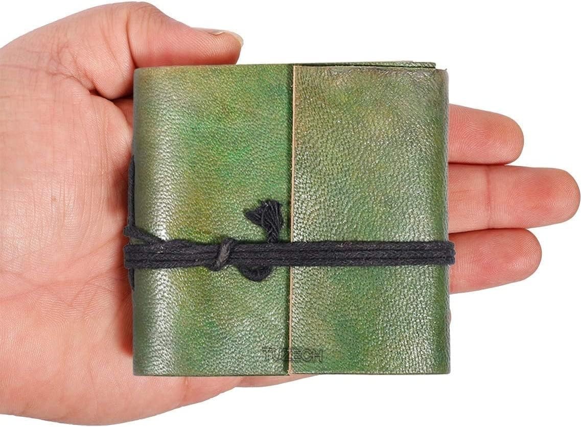 Handmade Leather Bound Mini Journal Notebook – Small Pocket Journal – Set of 5