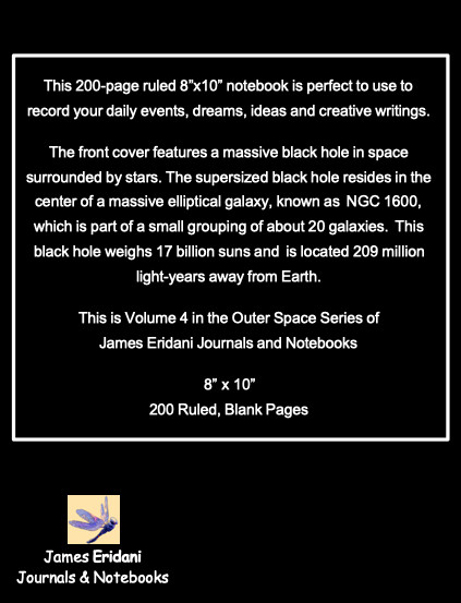 Black Hole In Space Journal: 8×10 Journal/Notebook/Diary 200 Ruled Blank Pages