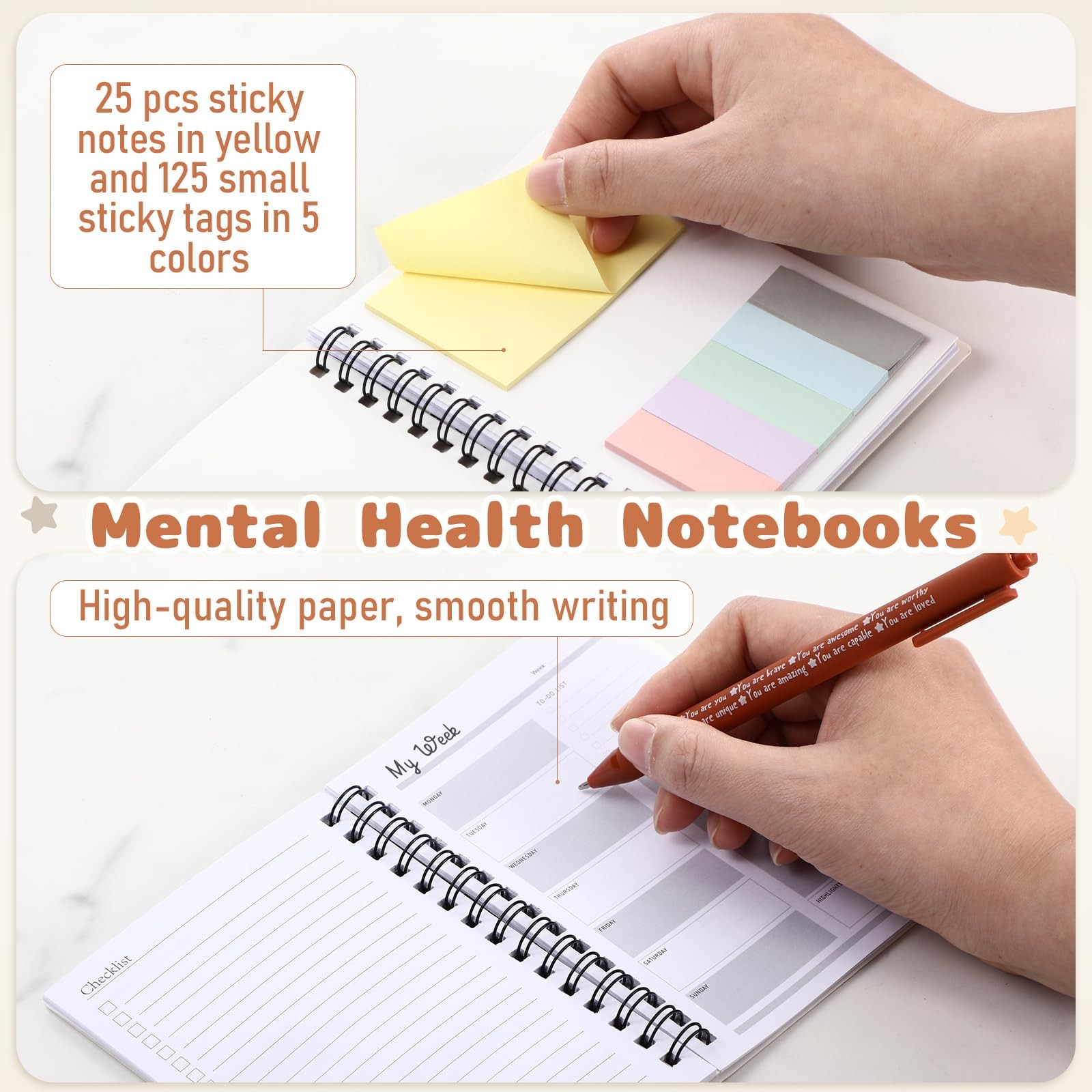 Janlaugh 20 Pcs Mental Health Awareness Gifts Wellness Bulk multi-color