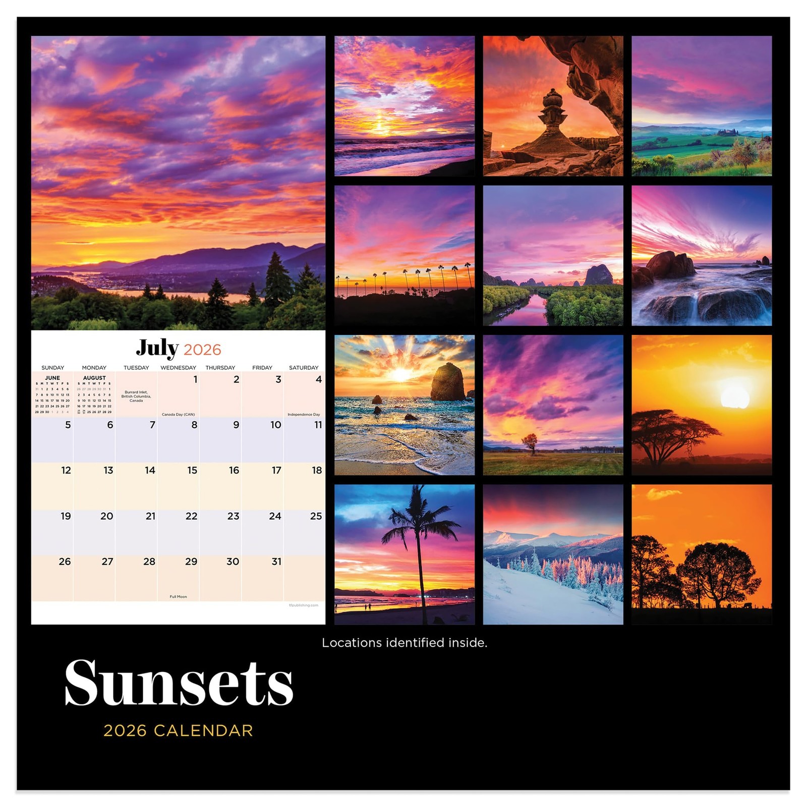 TF Publishing 2026 Sunsets Mini Calendar with Monthly 7×7 inches, Sunset