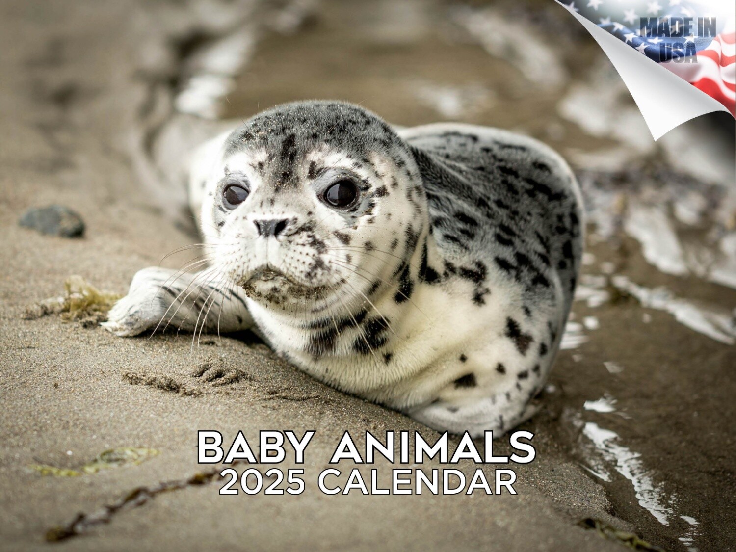 Baby Animals Calendar 2025 12×18 Made in USA