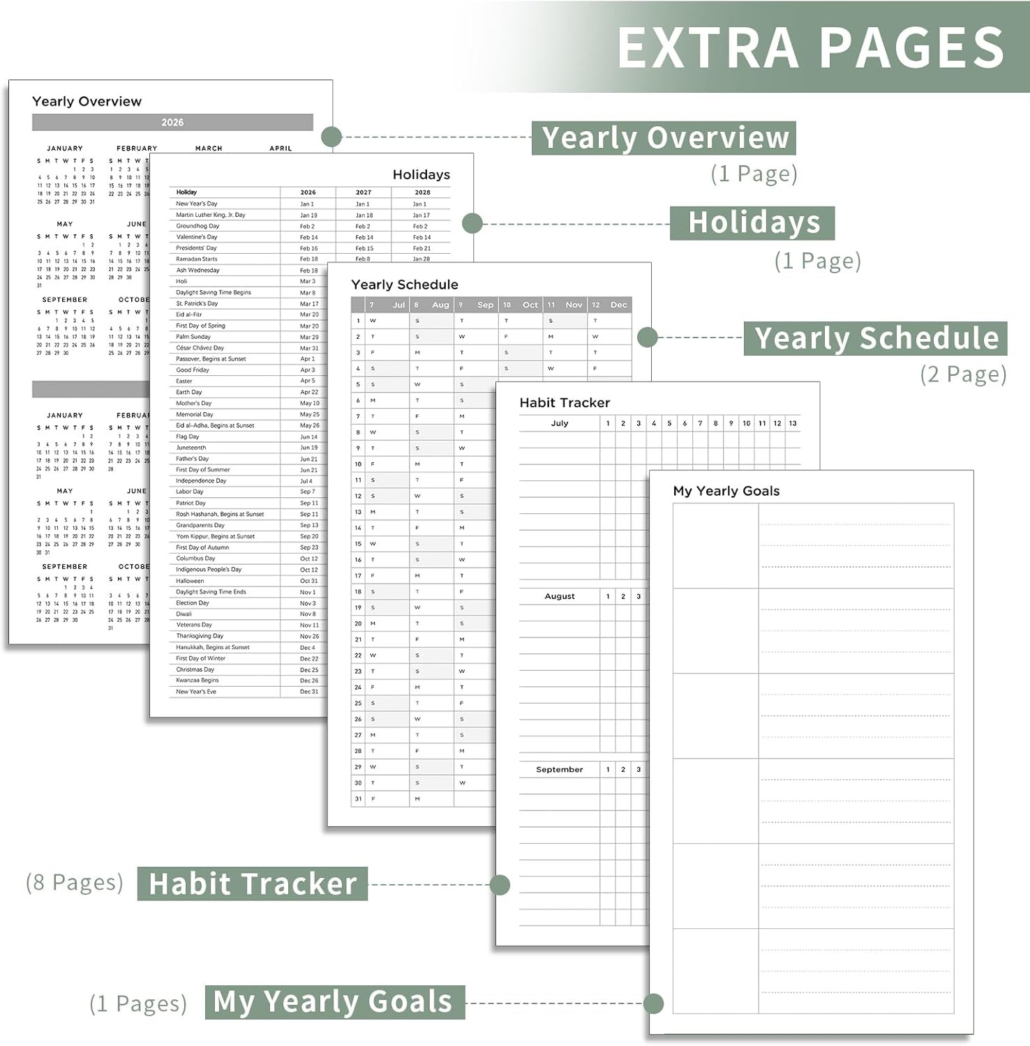 Pocket Calendar 2026-2027, July 2026 – June 2027, Academic Planner, Weekly and M