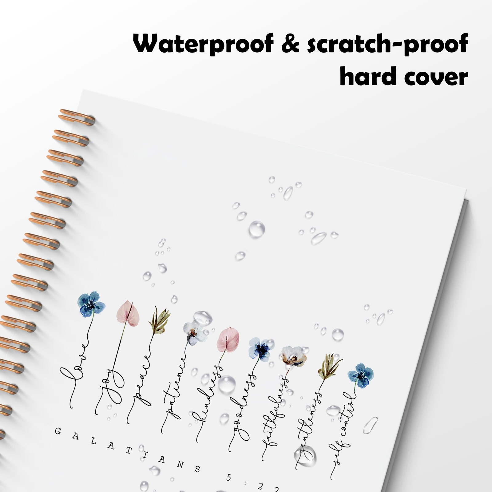 ROXMART Floral Christian Spiral Notebook, Fruit of the Spirit Style01