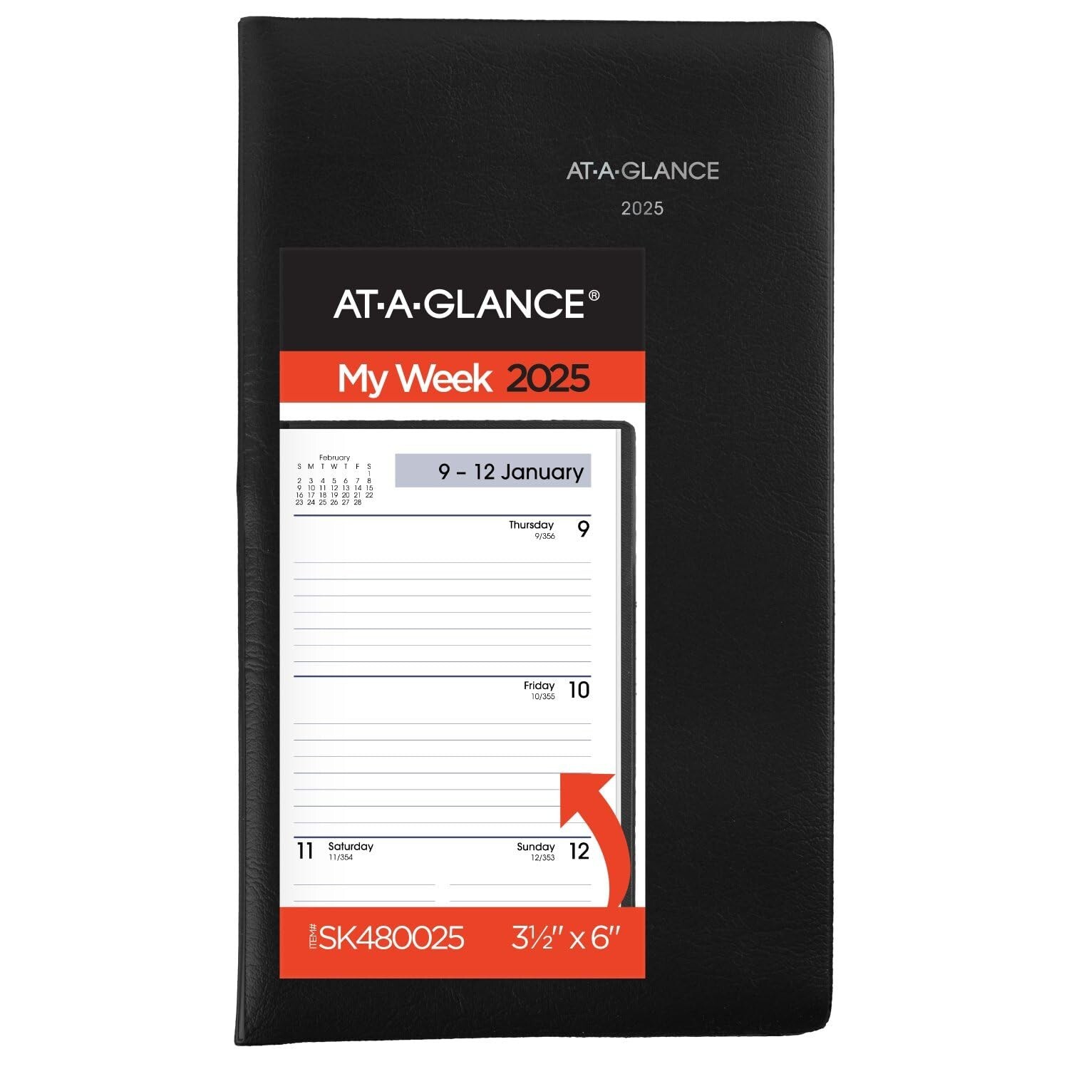 AT-A-GLANCE 2025 Planner, Weekly, 3-1/2″ x 6″, Pocket Size, Open Scheduling, …