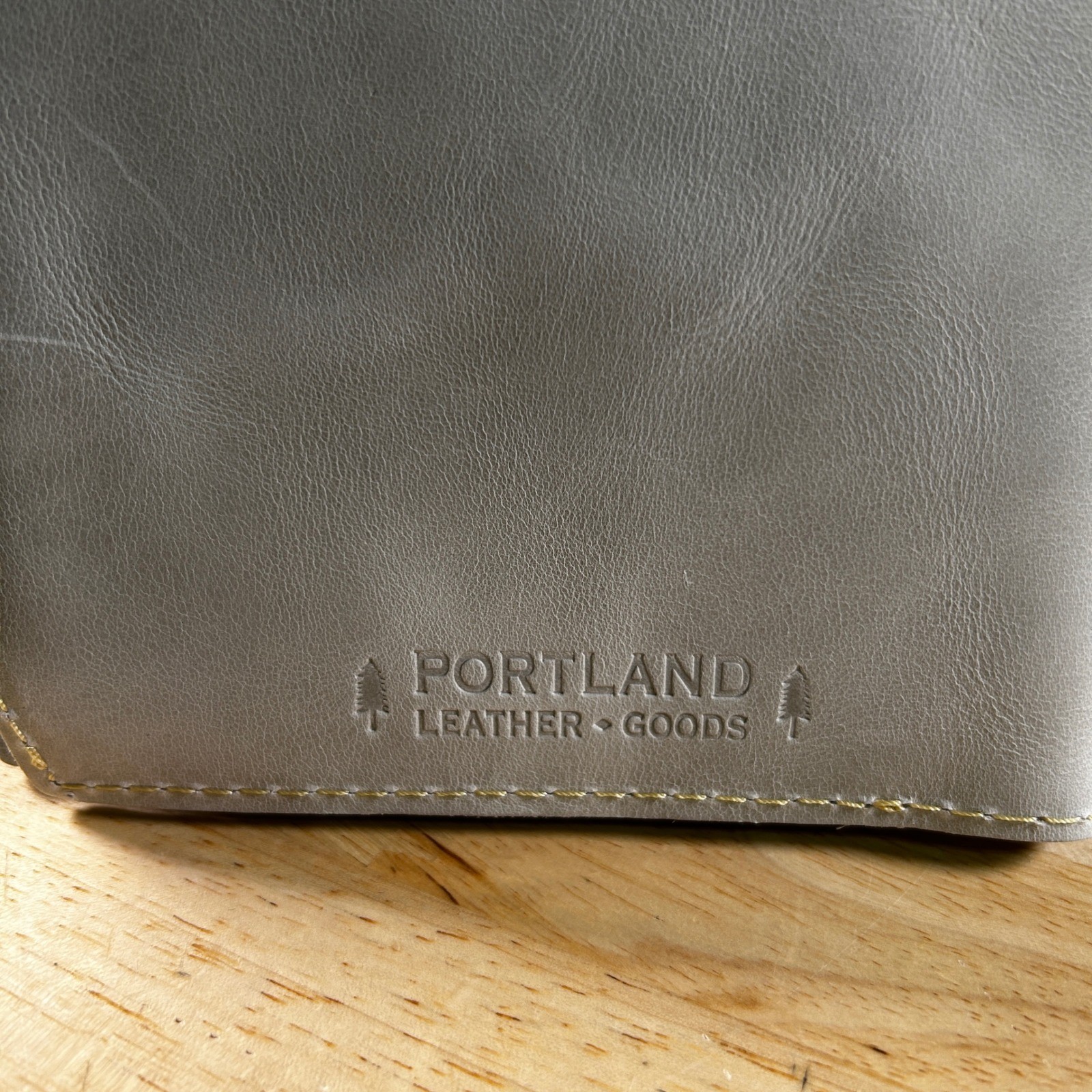 Portland Leather Goods Grey Leather Envelope Notebook Cover A6 Pocket Snap Case