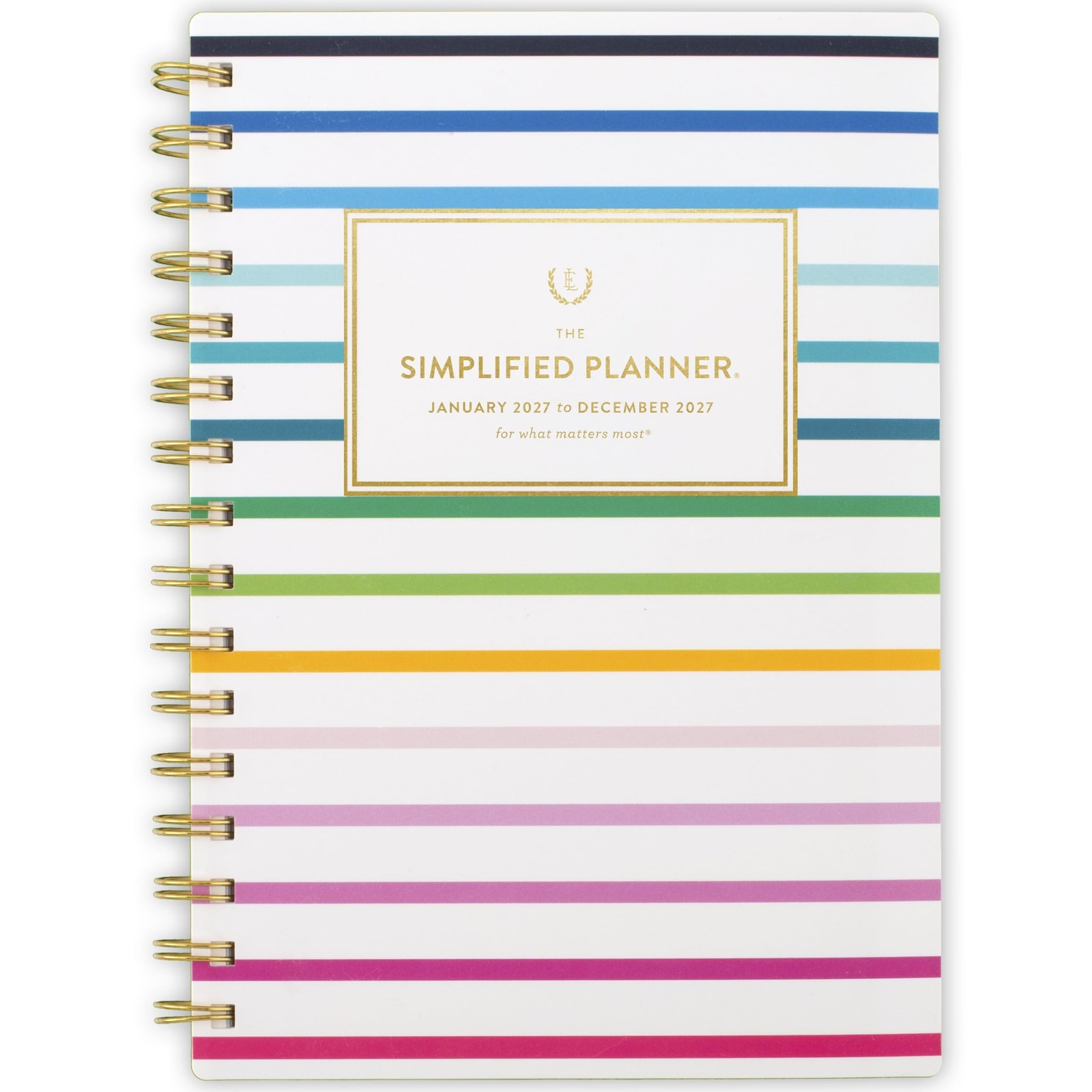 AT-A-GLANCE 2027 Planner, Simplified by Emily Ley, 5.5″ x 8.5″, Happy Stripe