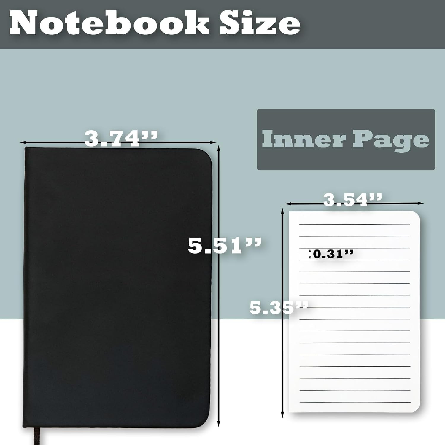 2 Pack Notebook Journal, 160 Pages Pocket Notepad with Waterproof Cover, Mini Me
