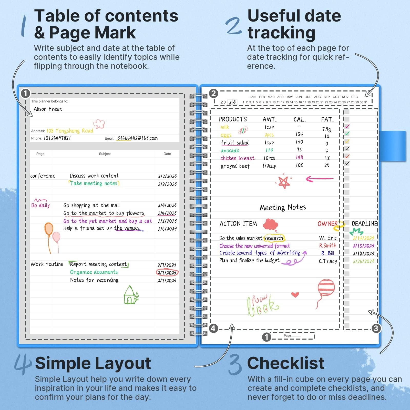 Regolden-Book To Do List Notebook, Daily Planner for Work, Project Tasks &