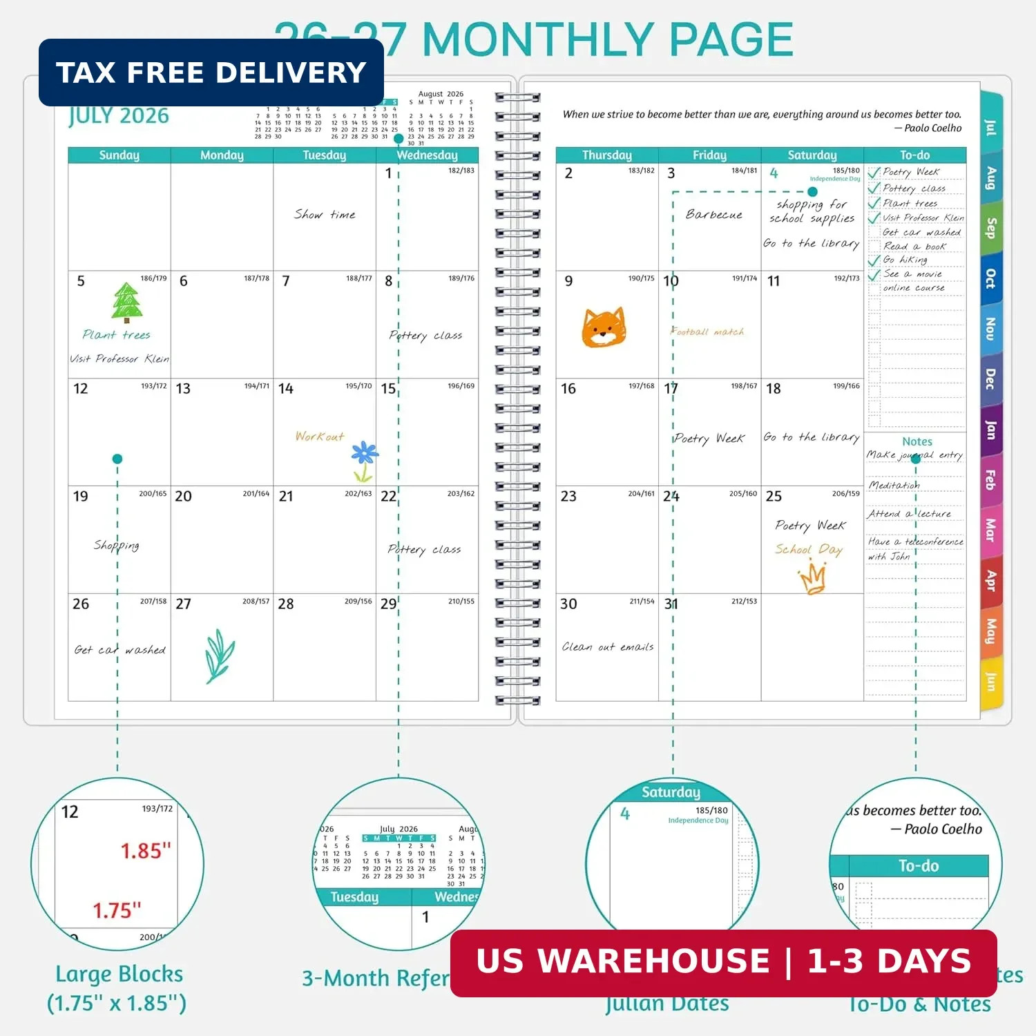 GoiUnlt Teacher Planner 2026-2027, JUL. 2026 – JUN. 2027, Lesson Planner 2026-20