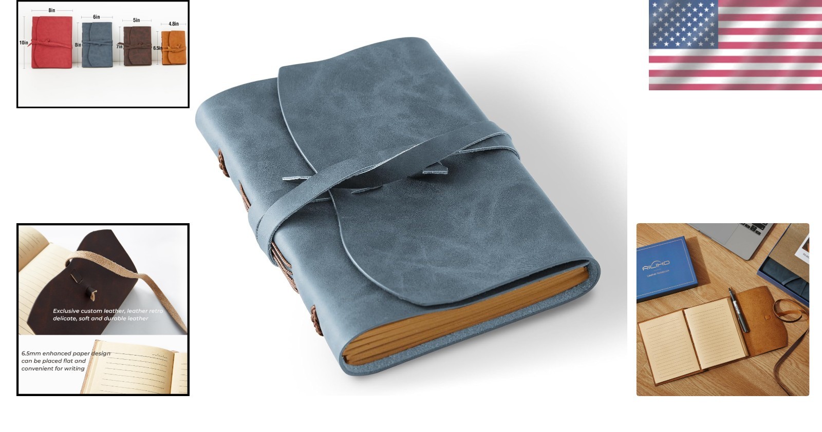Handcrafted Mini Leather Notebook 4.8×6.5 – Perfect for Travelers and Artists