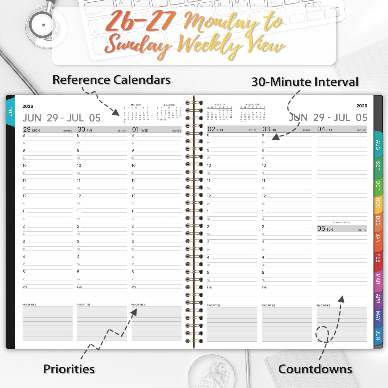 Appointment Book 2026-2027 – Planner 2026-2027, 9″ x 11″, July 2026 – June 2027,