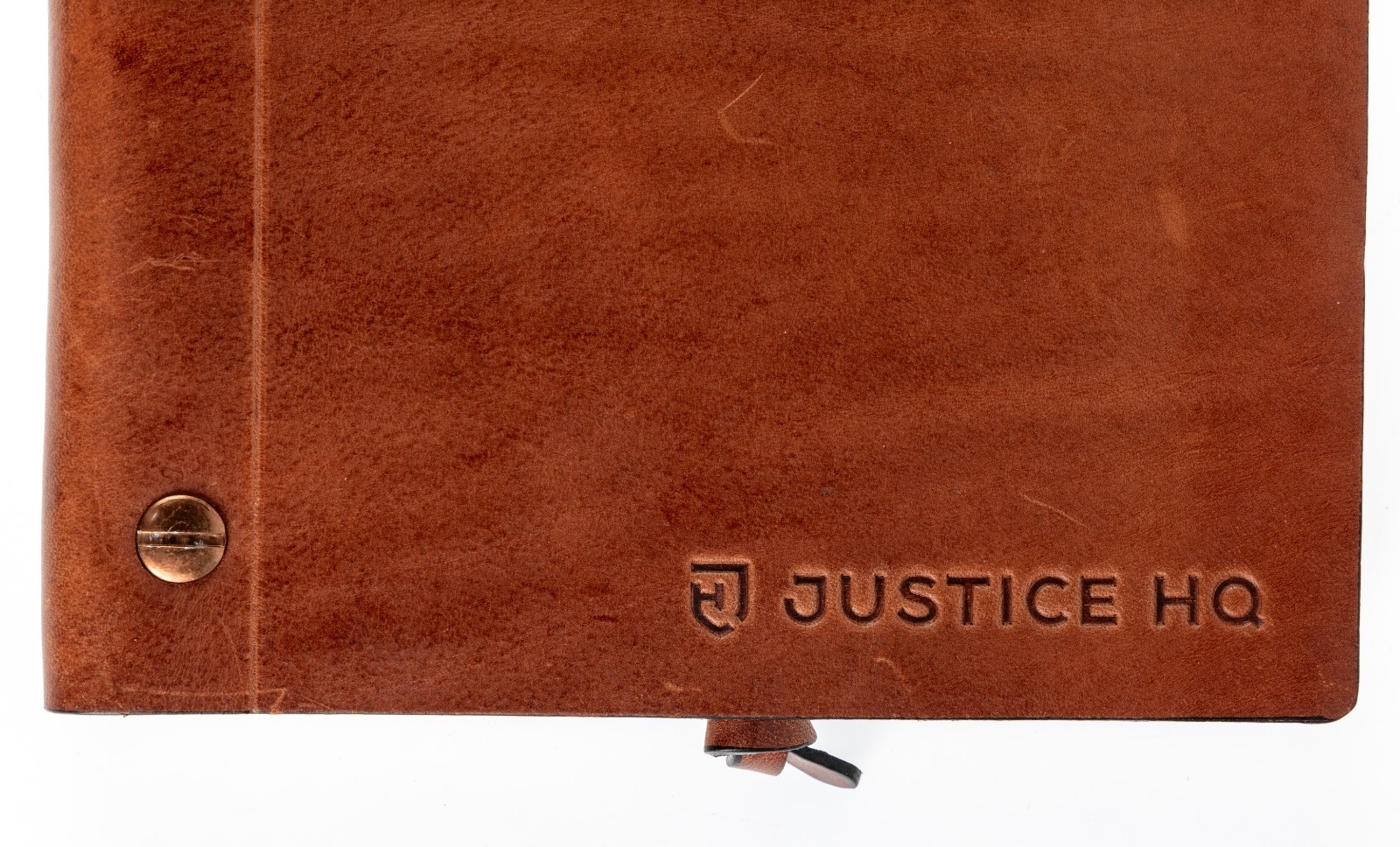 Borlino Italy Customized/Branded Journal for Justice HQ Leather 8.5x6in USED