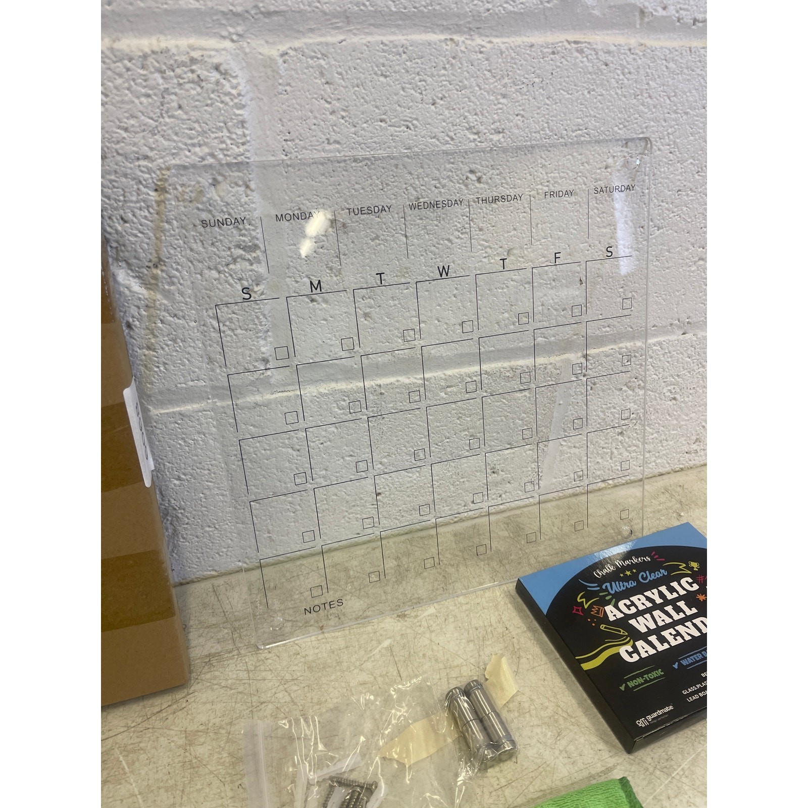 12″ X 12″ Guardmate Acrylic Wall Calendar Clear Calendar Whiteboard