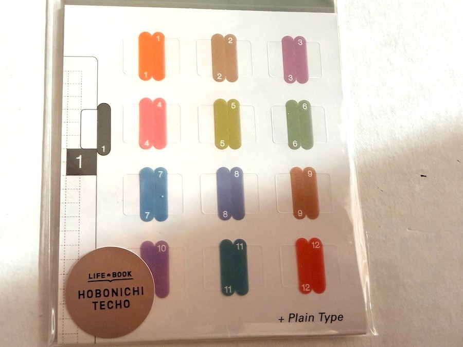 Hobonichi Techo Index Tab Stickers (Plain Type) 2 Sheets for Journal Planner