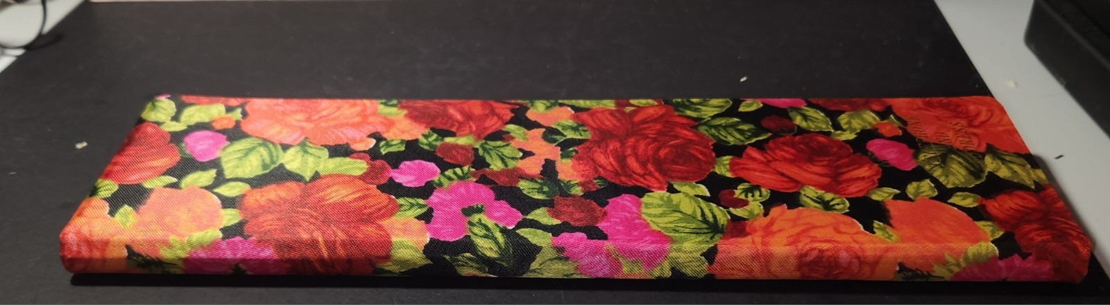 VTG Address & Telephone Book Bold 1960s Red, Orange, Pink Silky Floral Fabric