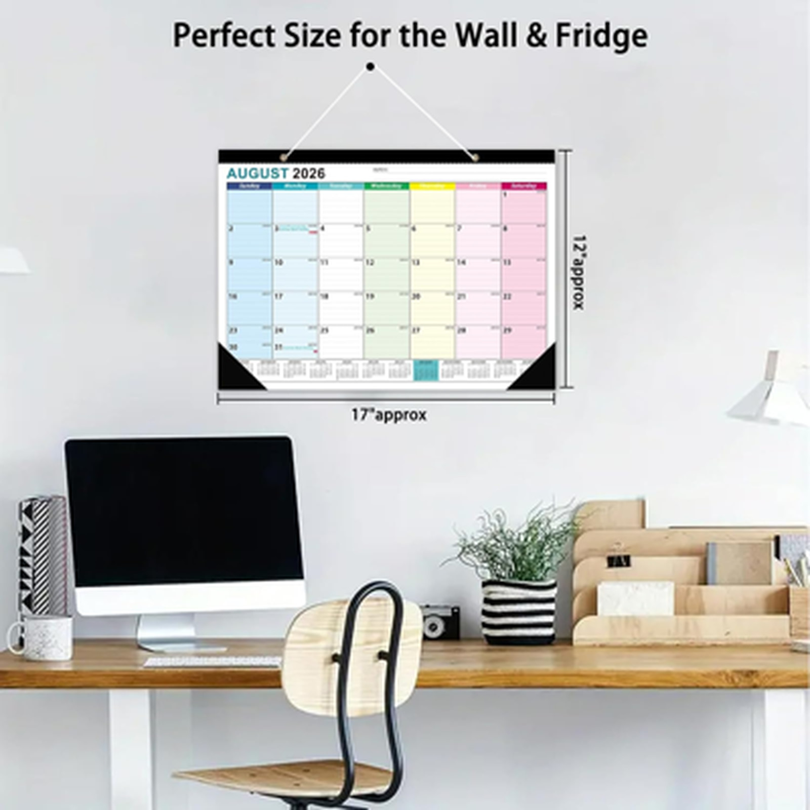 Desk Calendar 2026 2027 18 Month July December Large Paper Cover Stickers Office