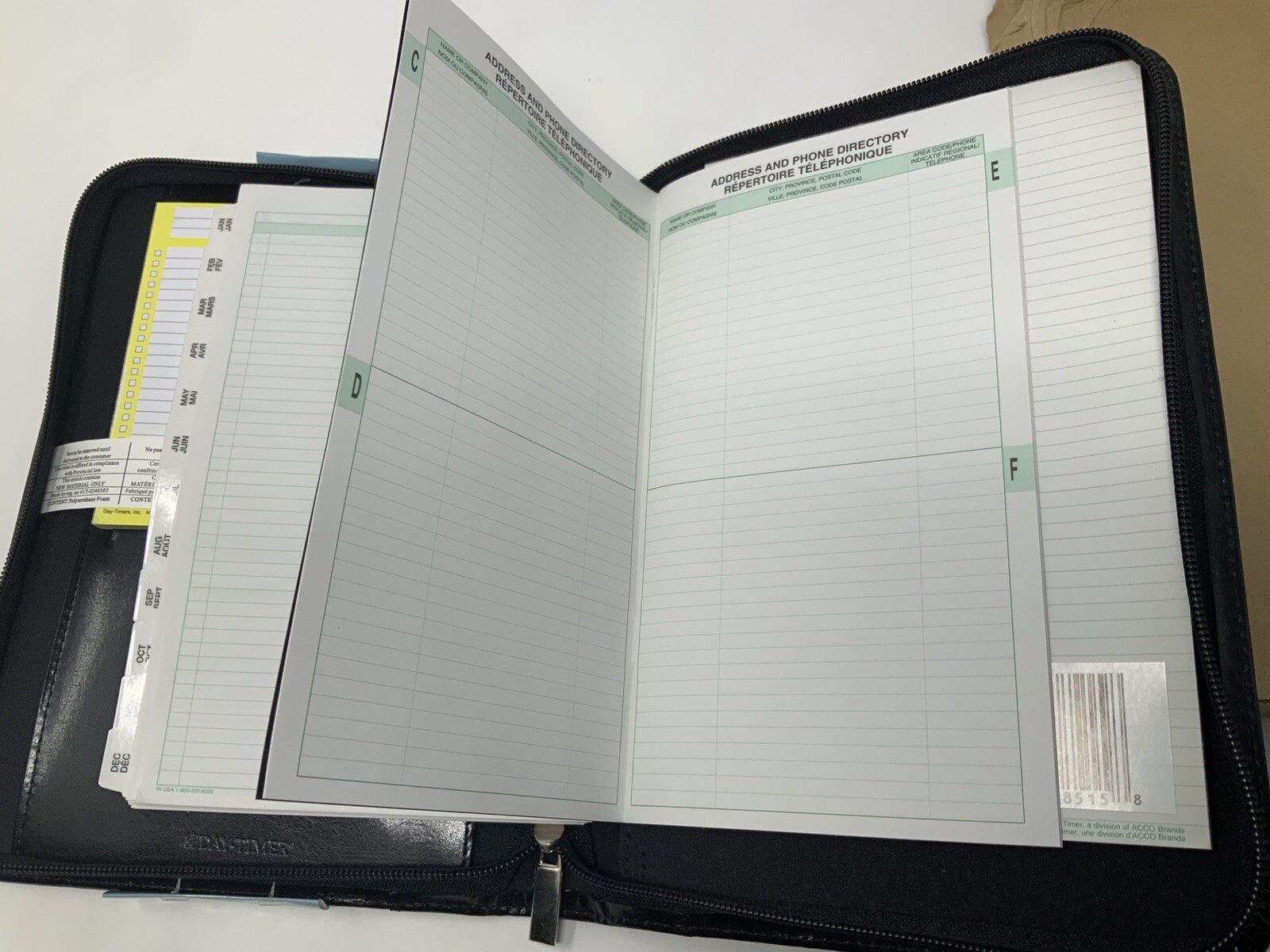Day-Timer Wire-Bound Leather Organizer System Black #D68515