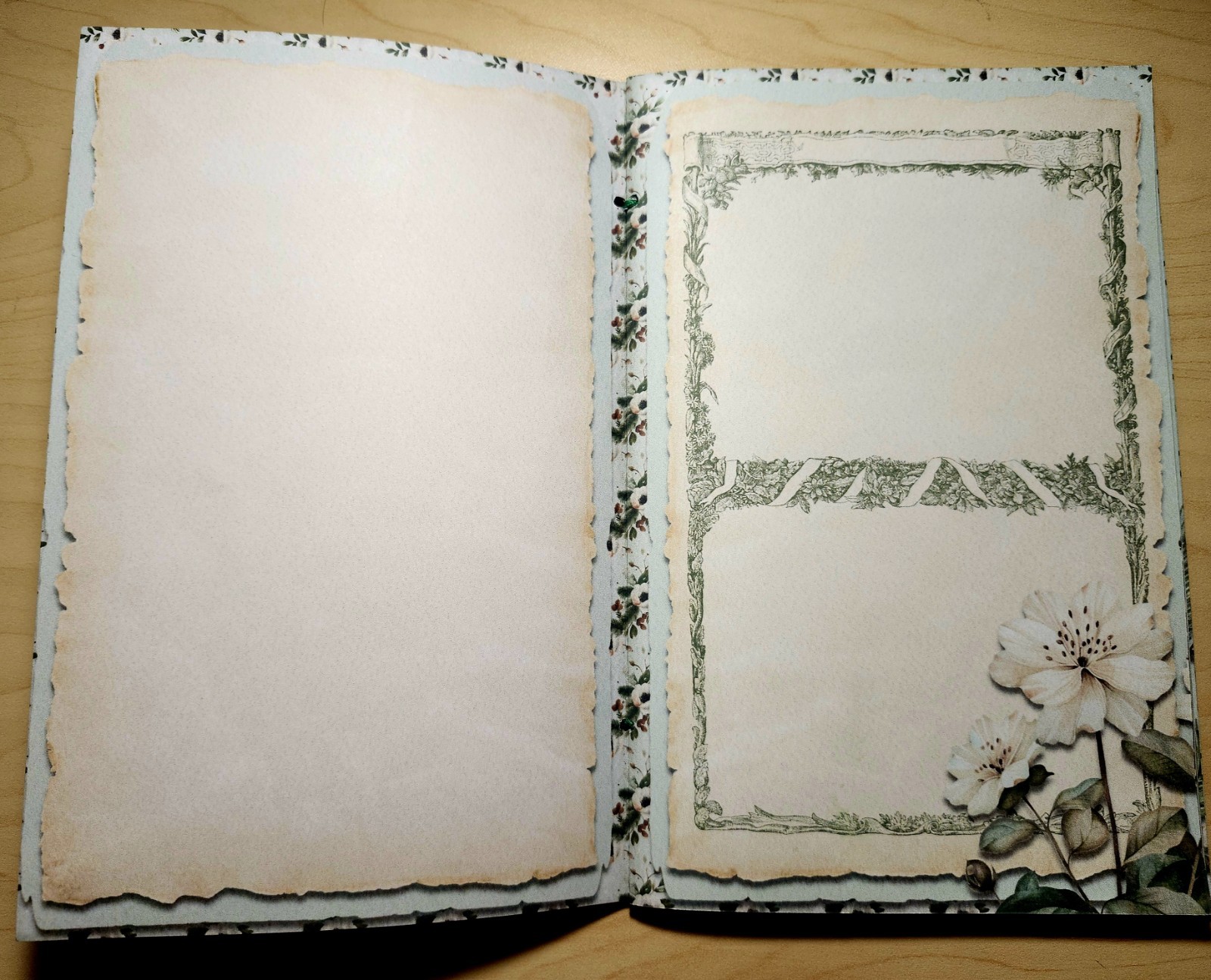 Junk Journal Blank Booklet “WINTER WONDER” Handmade Wildlife Lg 8.5″x5.5″ 40pgs