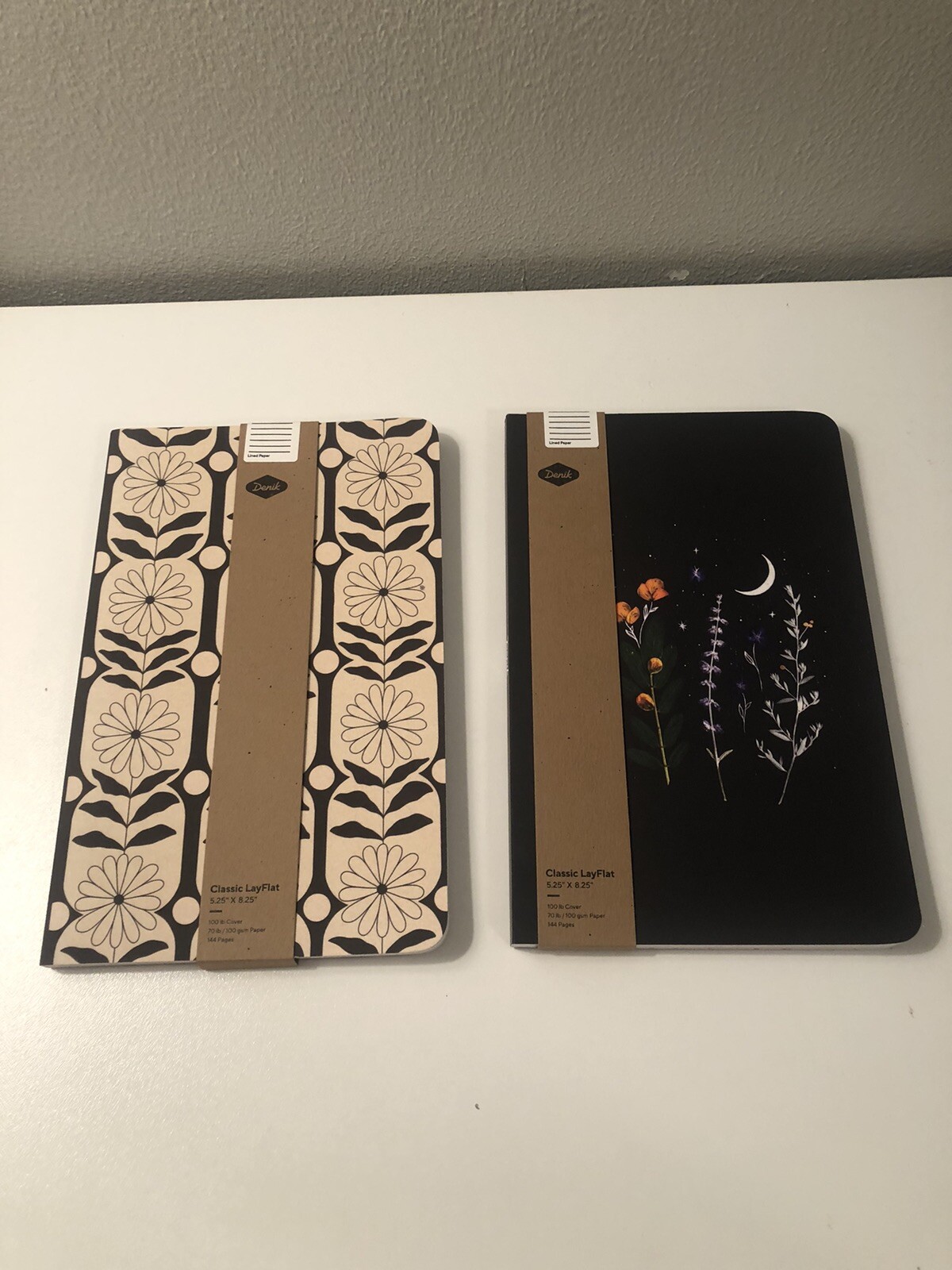 Denik notebook or journal 144 pages￼ (Lot Of 2 ) Both have flowers 5.25”x8.25”