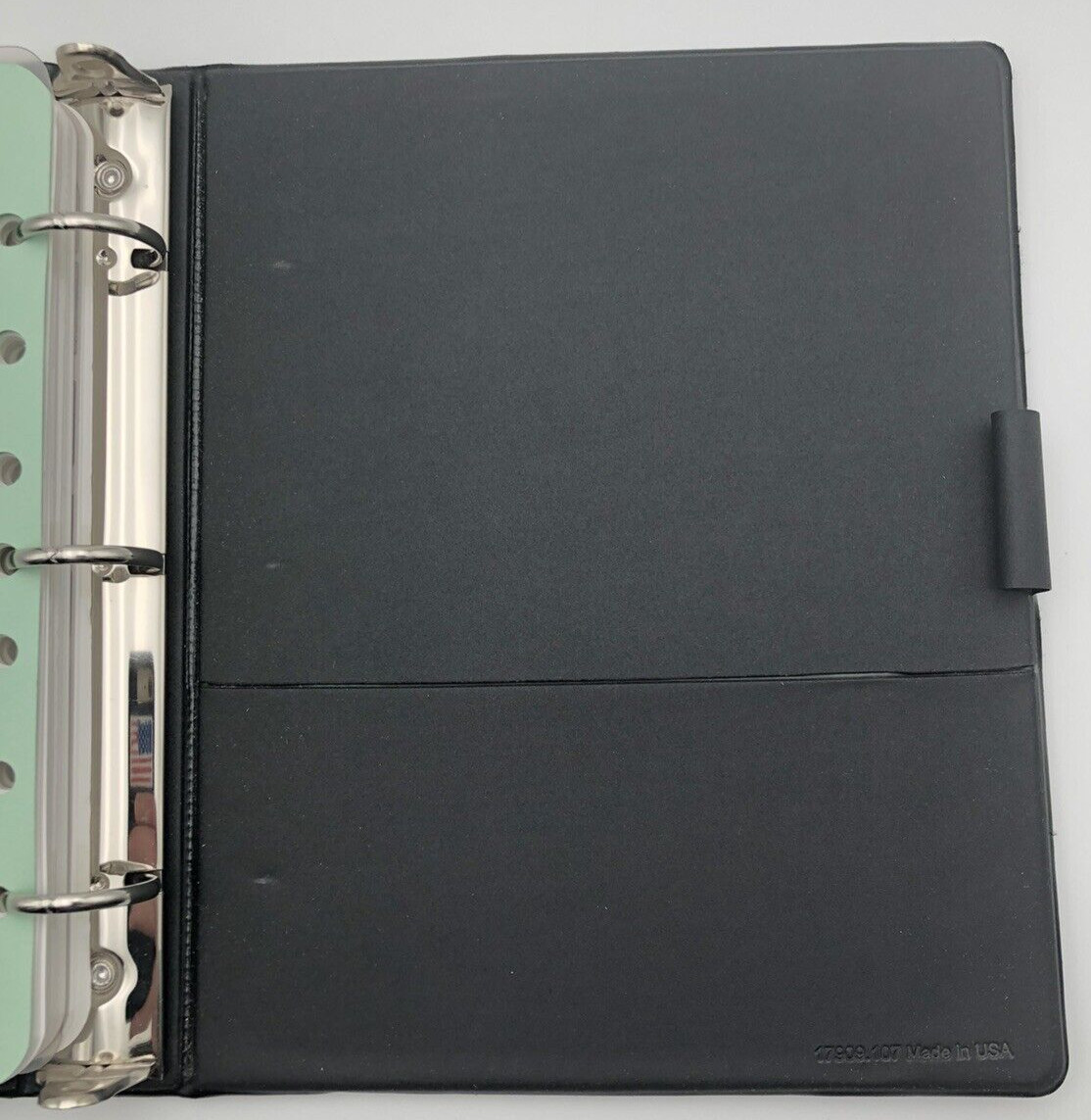Franklin Type Classic Open Binder 3-Ring Green Faux Leather Made in the USA