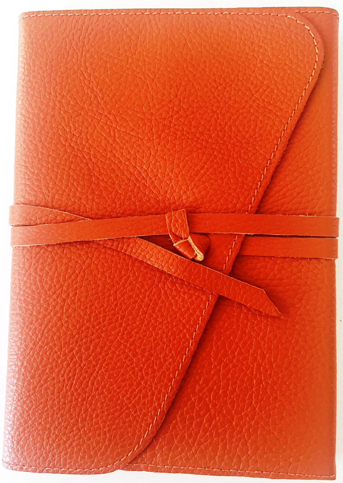 Italian Soft Leather Journal Orange Leather Color with Tie, NEW!