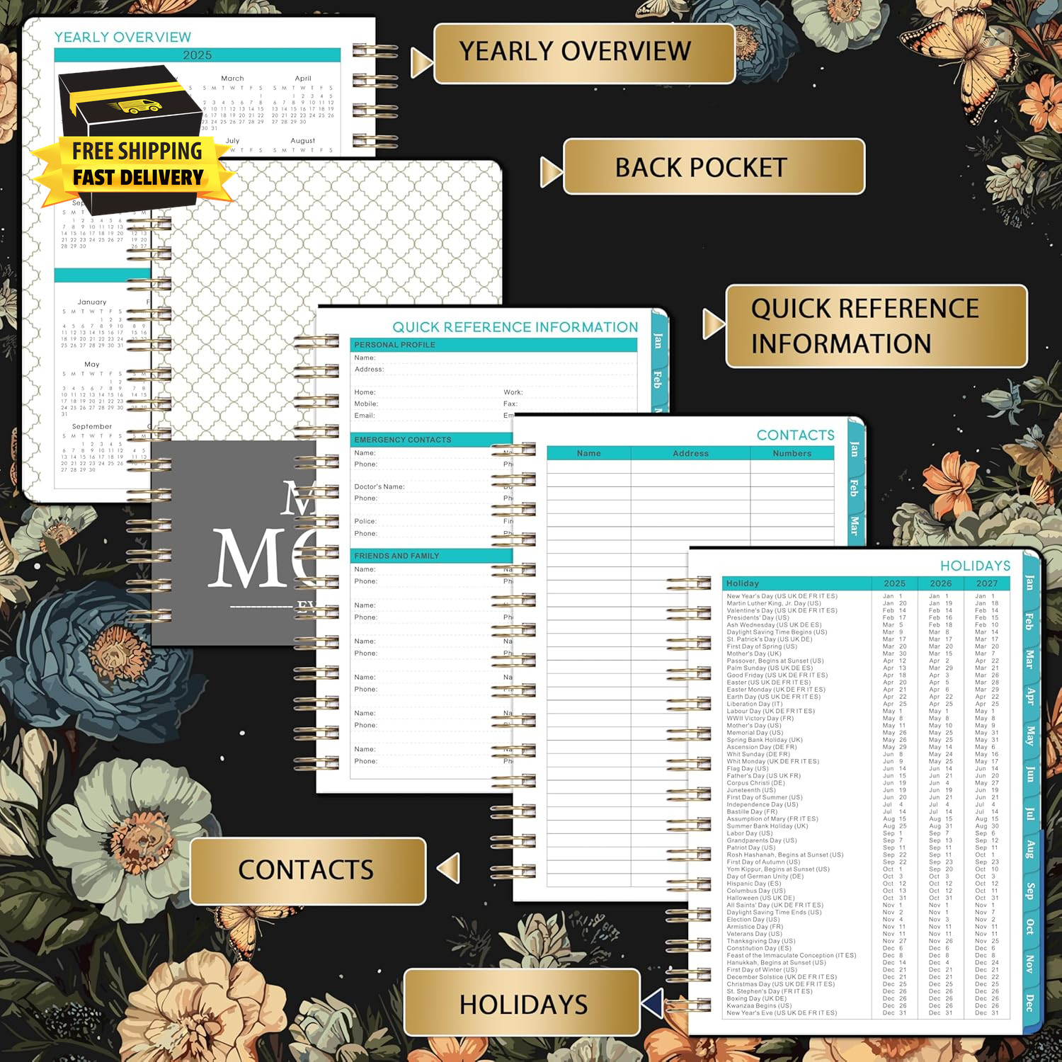 2025 Planner – Planner 2025, Jan.2025 – Dec.2025, 6.4″ X 8.5″, 2025 Planner Week