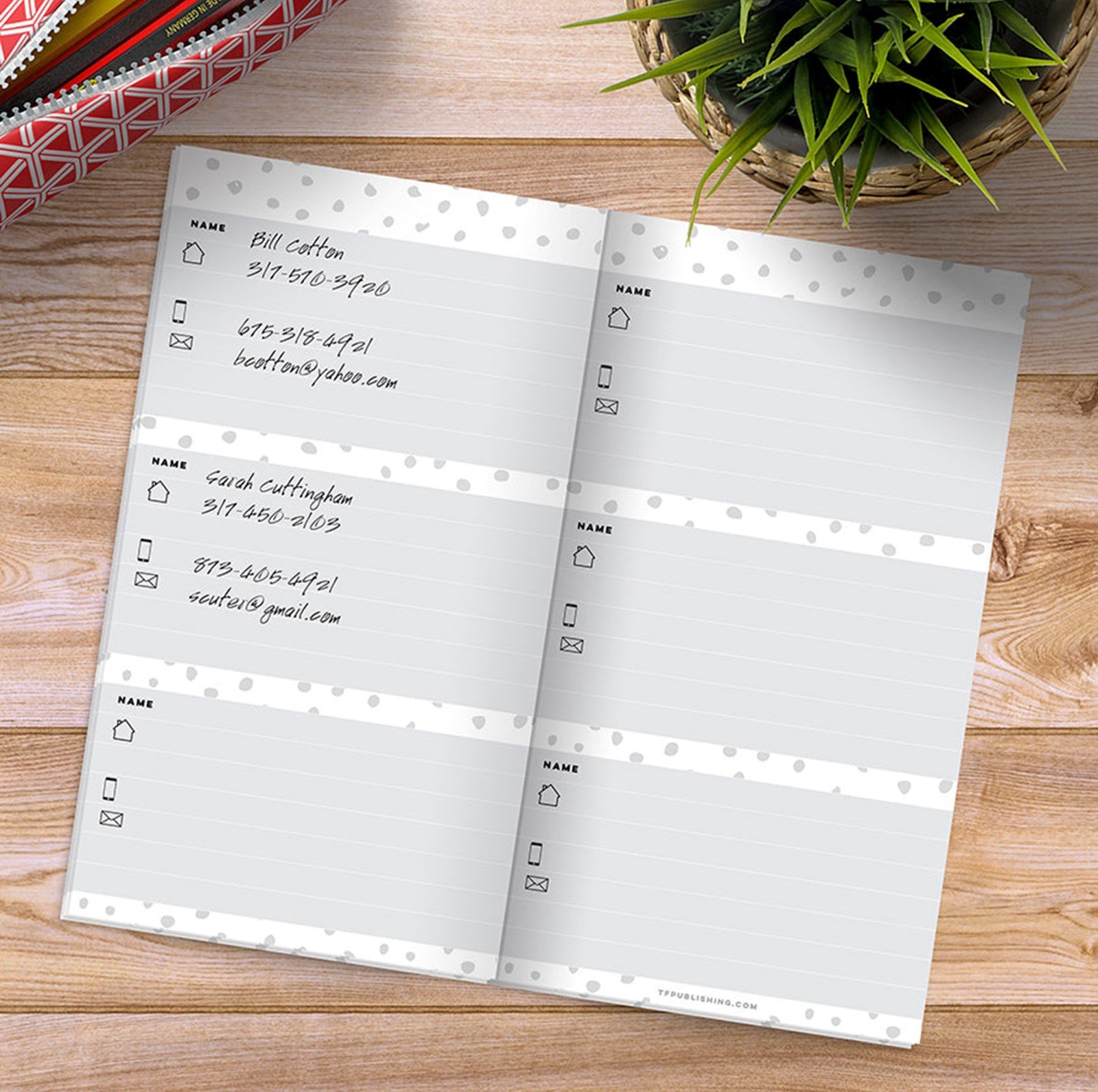 TF PUBLISHING – Cactus Address Book 60 Lined Pages – 3.5” x 6.5”
