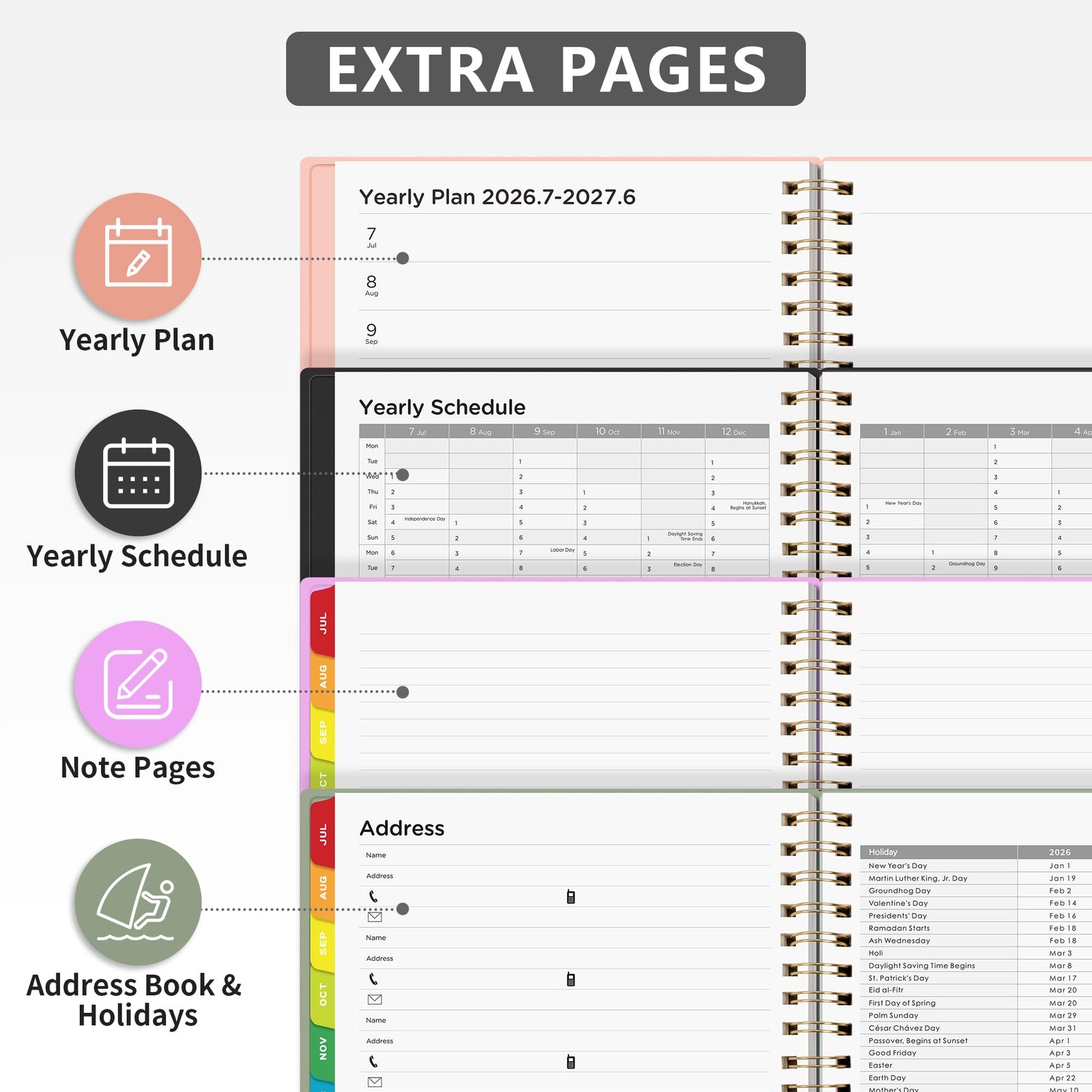 EMSHOI 2026-2027 Appointment Book, 15-Minute 8.7” x 11.3”, Light Green