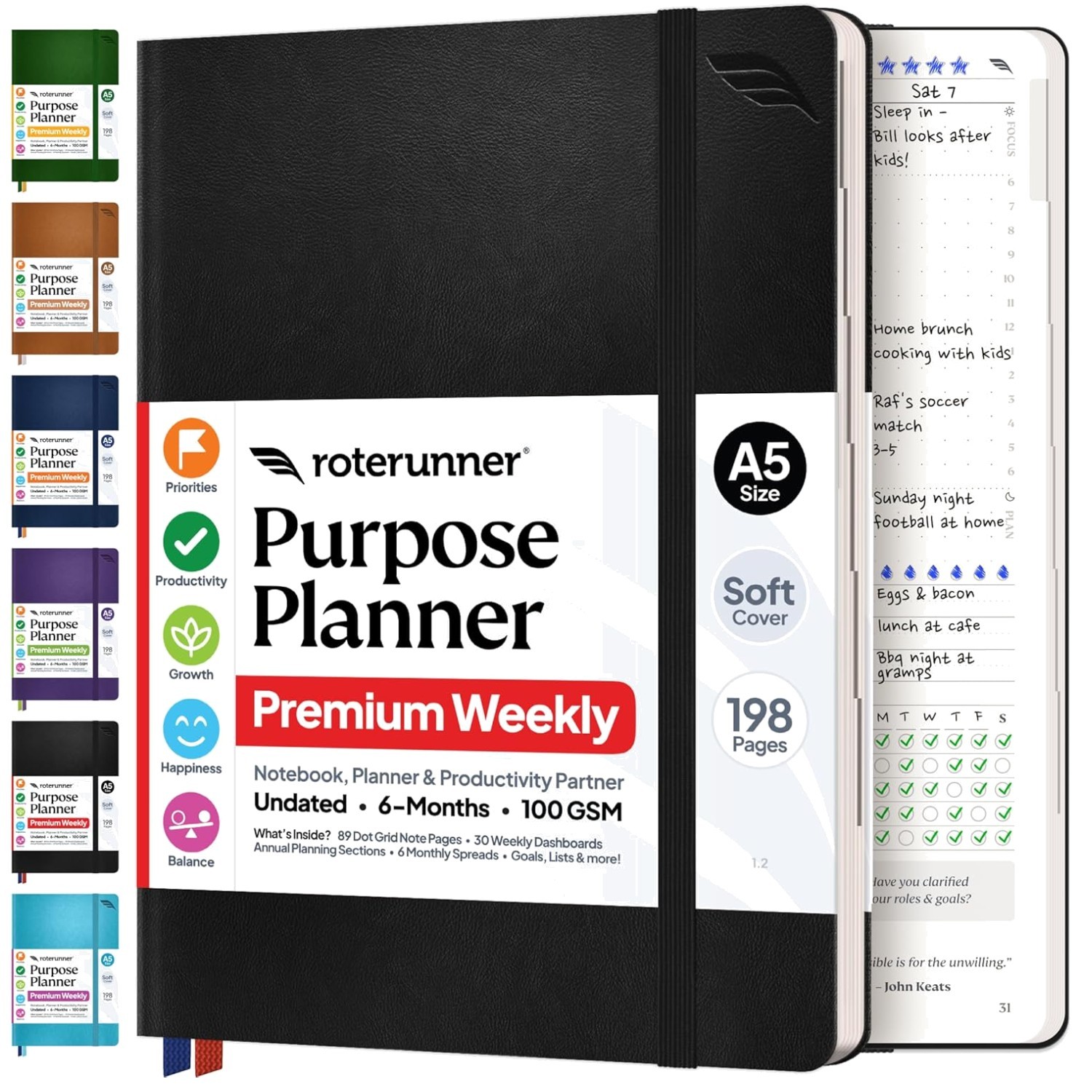 Purpose Planner Notebook A5 5.8”x8.3” Undated 2026