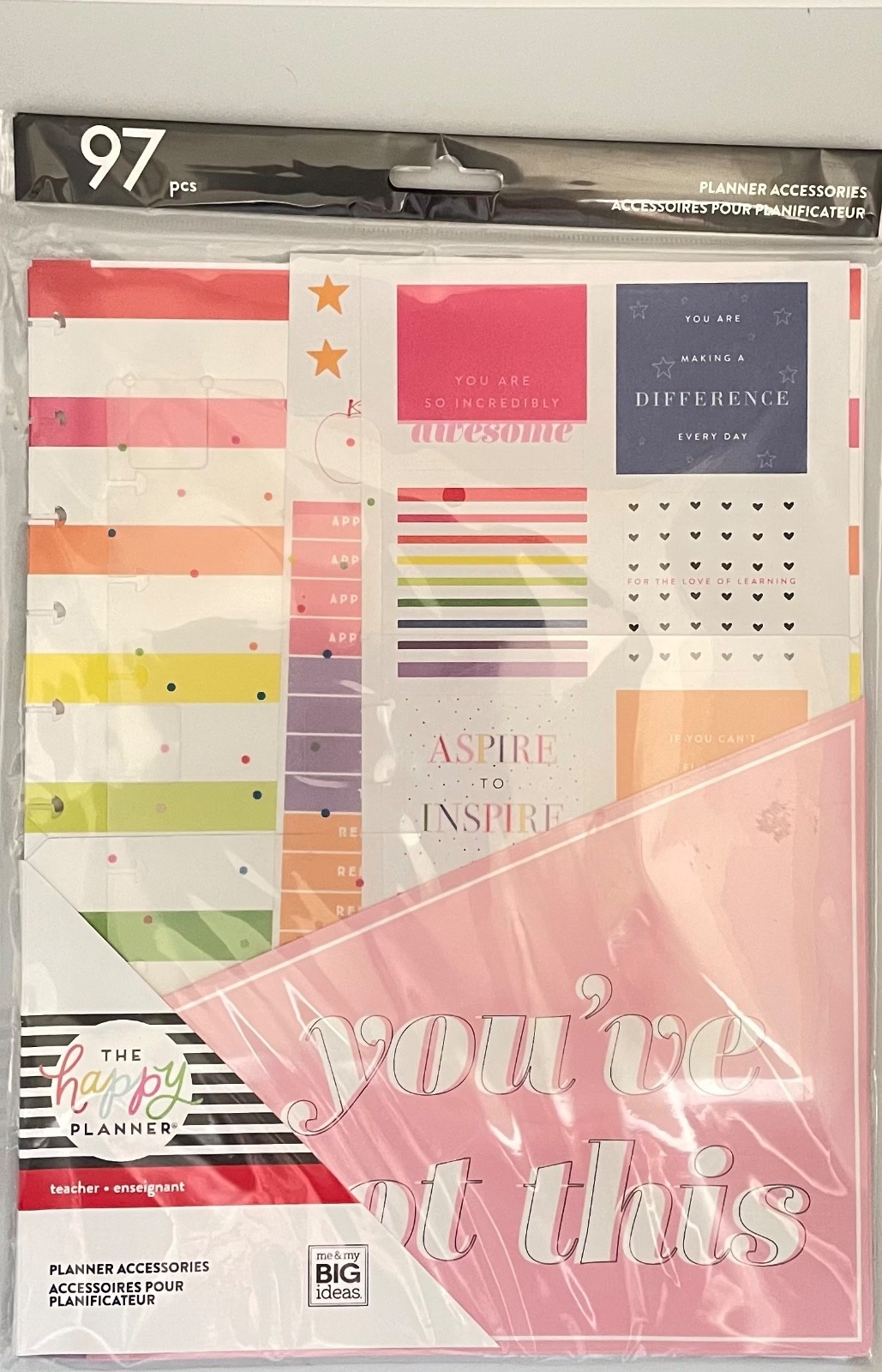 The Happy Planner Teacher Planner Accessories “You’ve Got This” 97pcs 2020