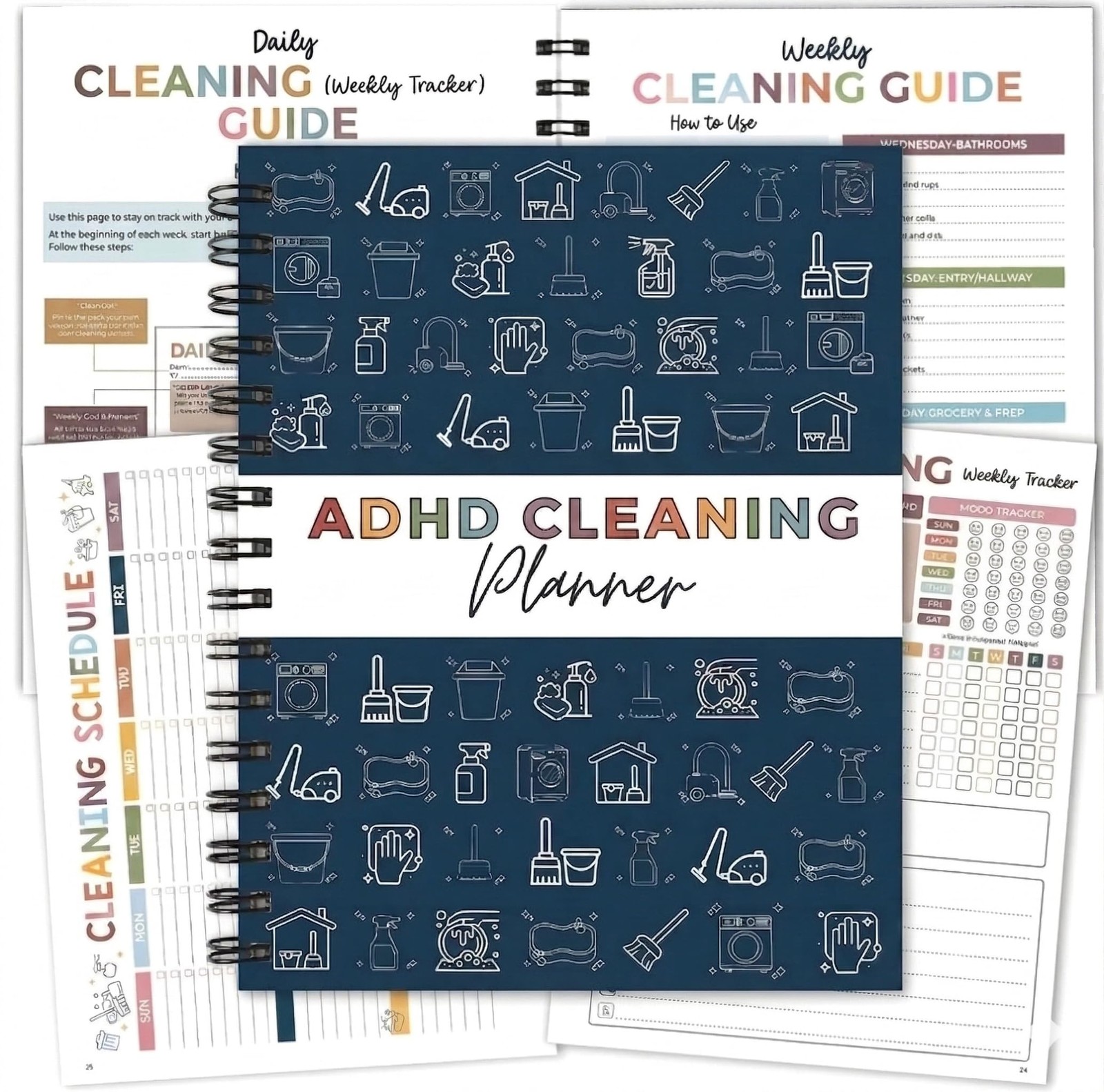 Reusable Adhd Cleaning Planner 2026 – House Cleaning Schedule And Checklist With